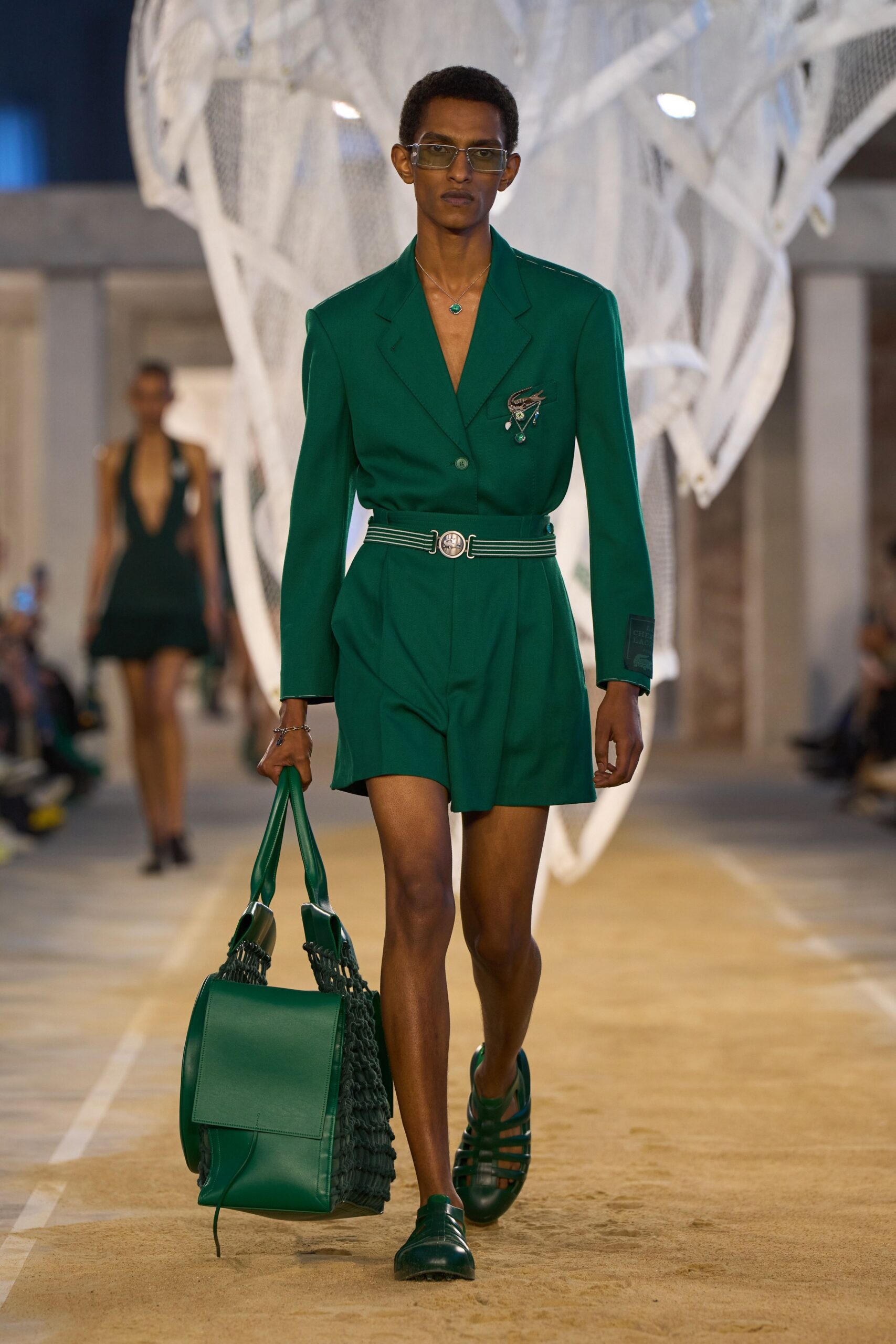 green leather textured bag