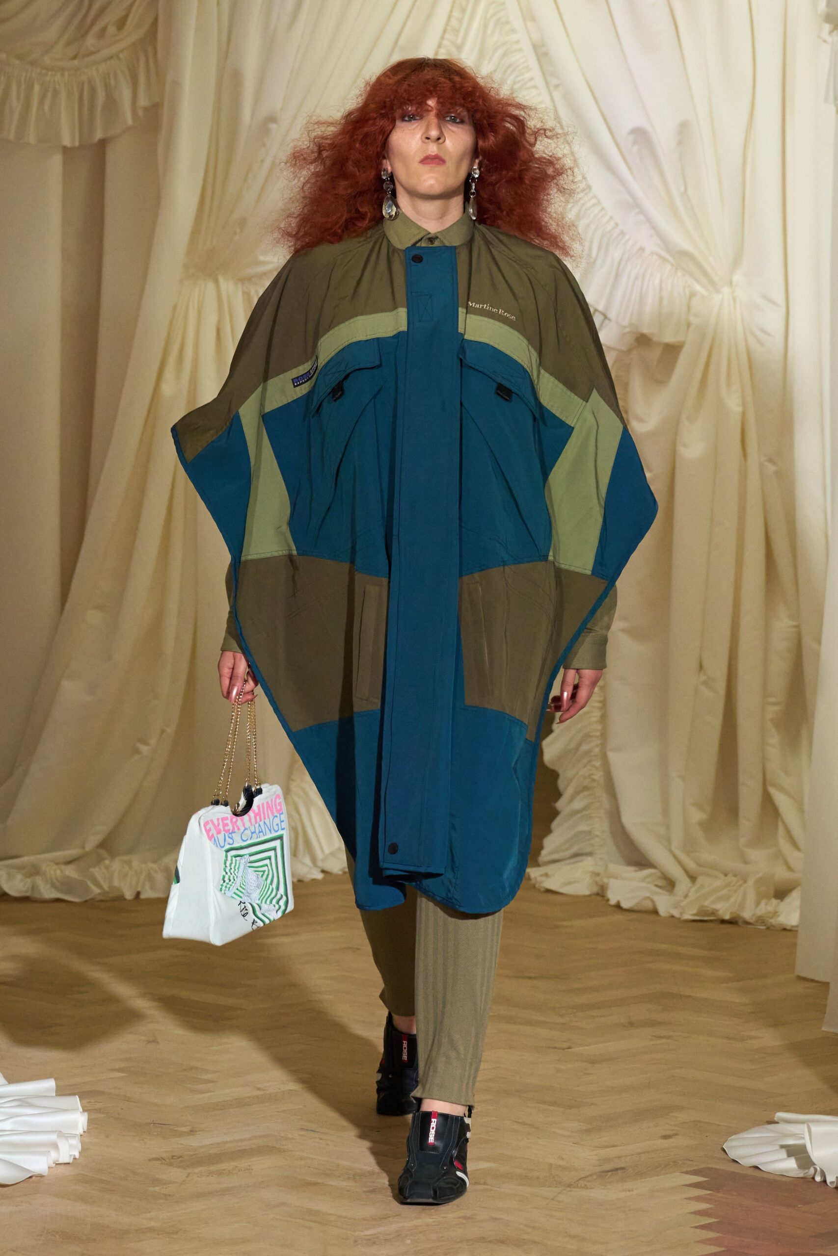 oversized color-blocked cape