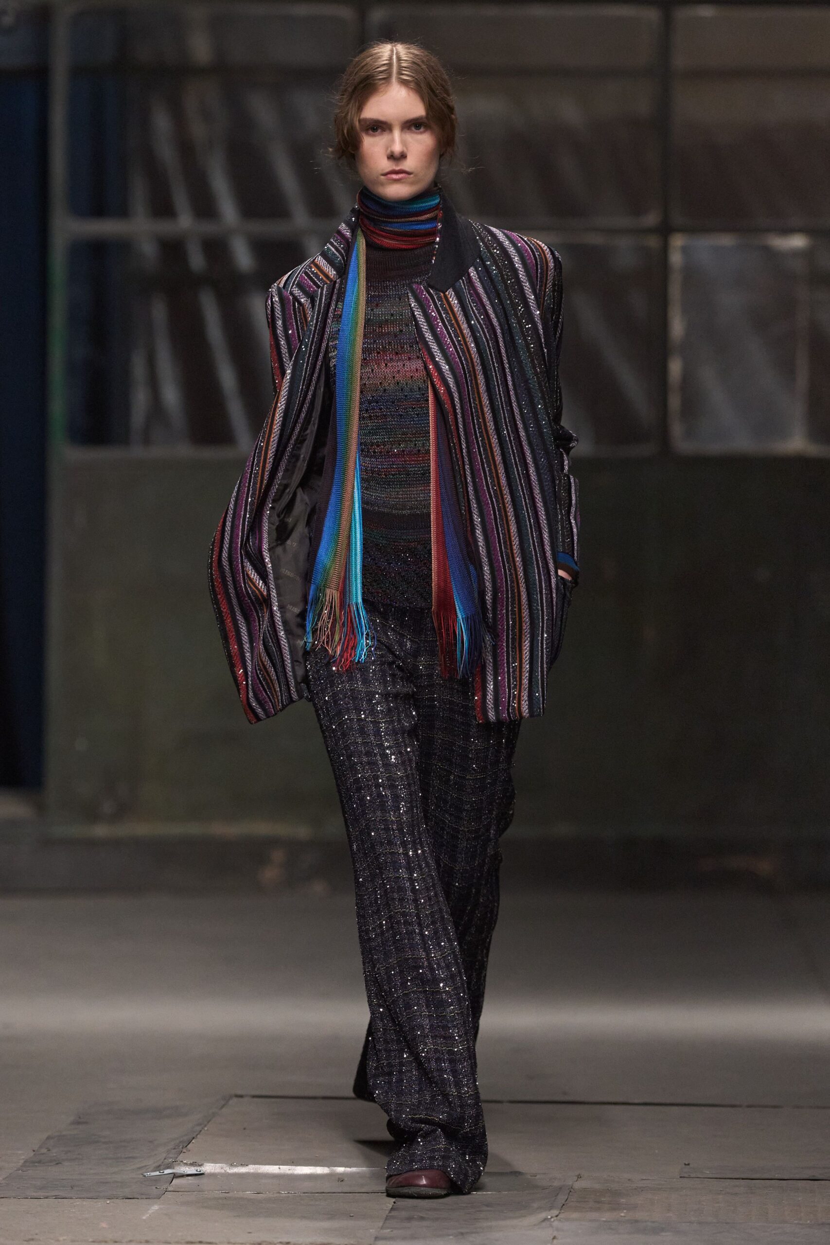 relaxed multi-striped jacket