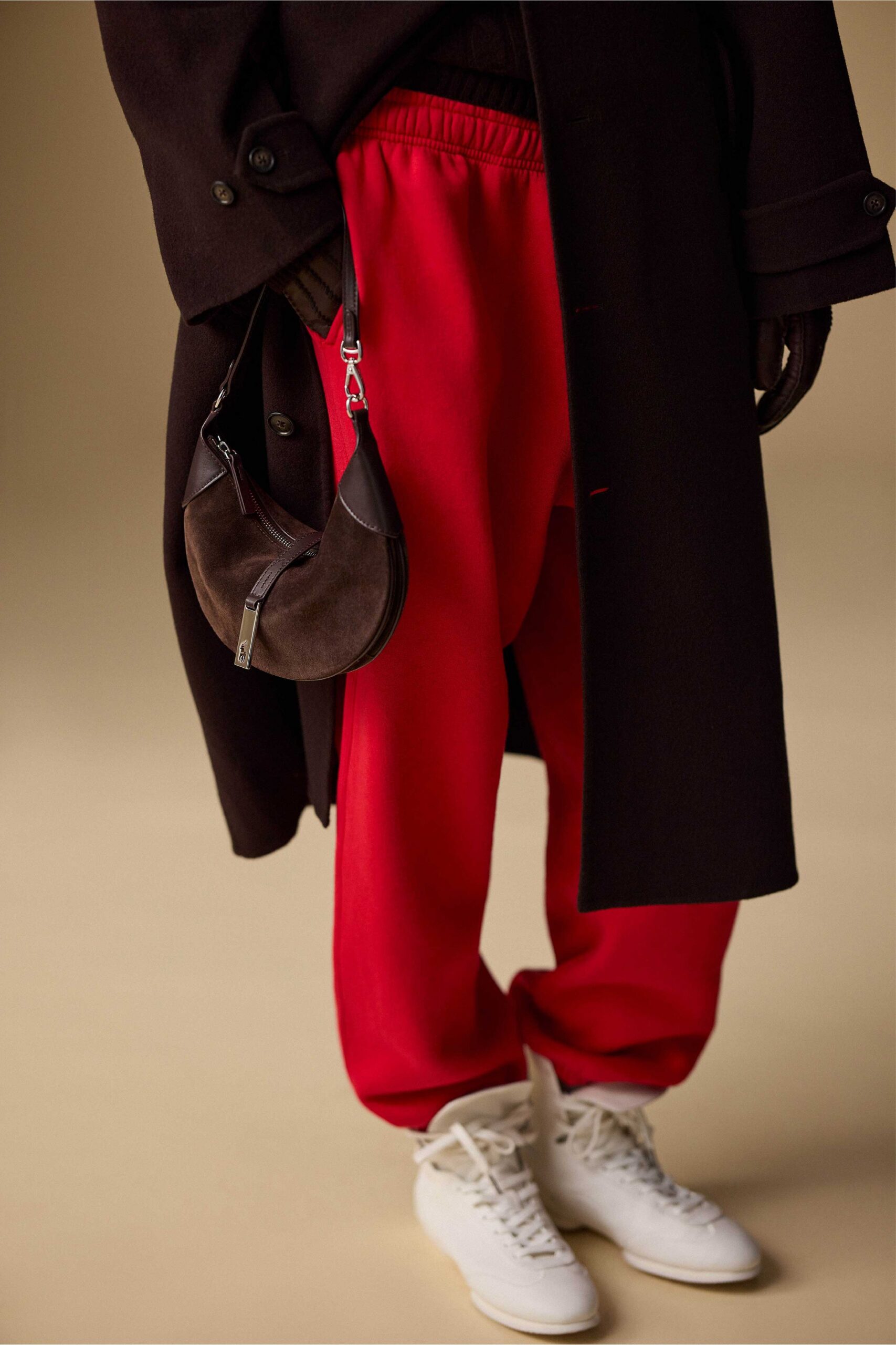 black wool long-sleeve relaxed coat