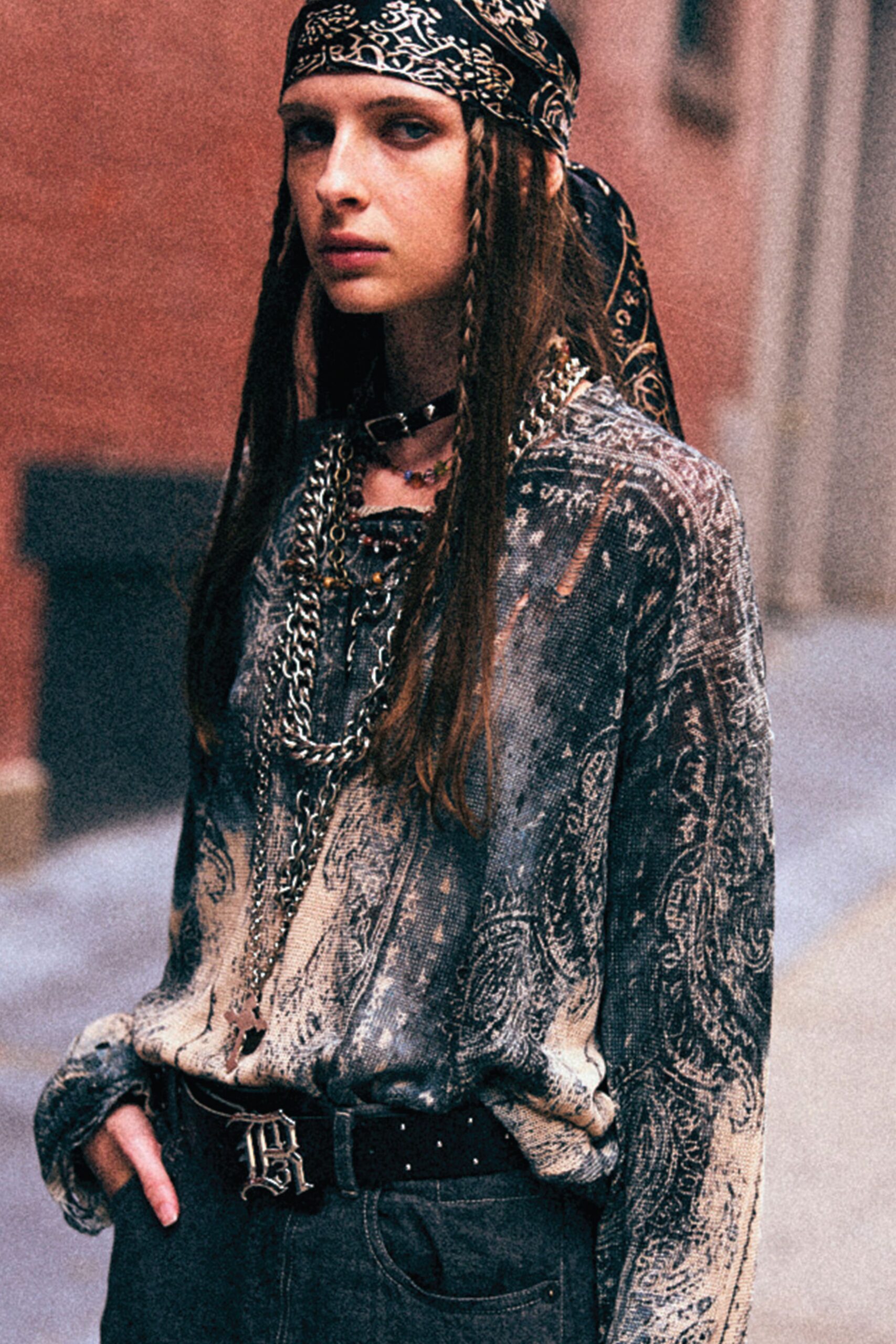 black silk shirt with denim pants