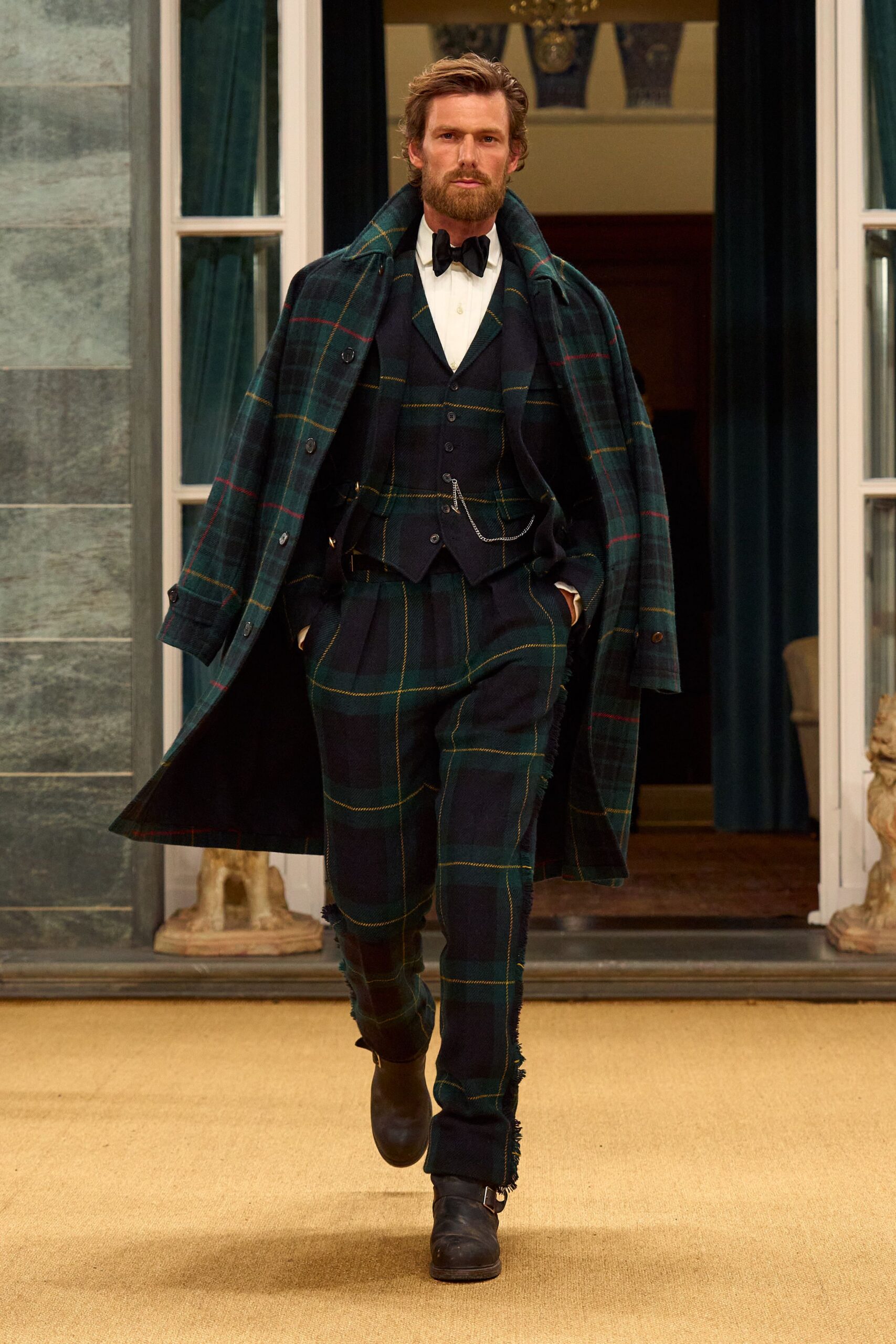 plaid wool coat and suit