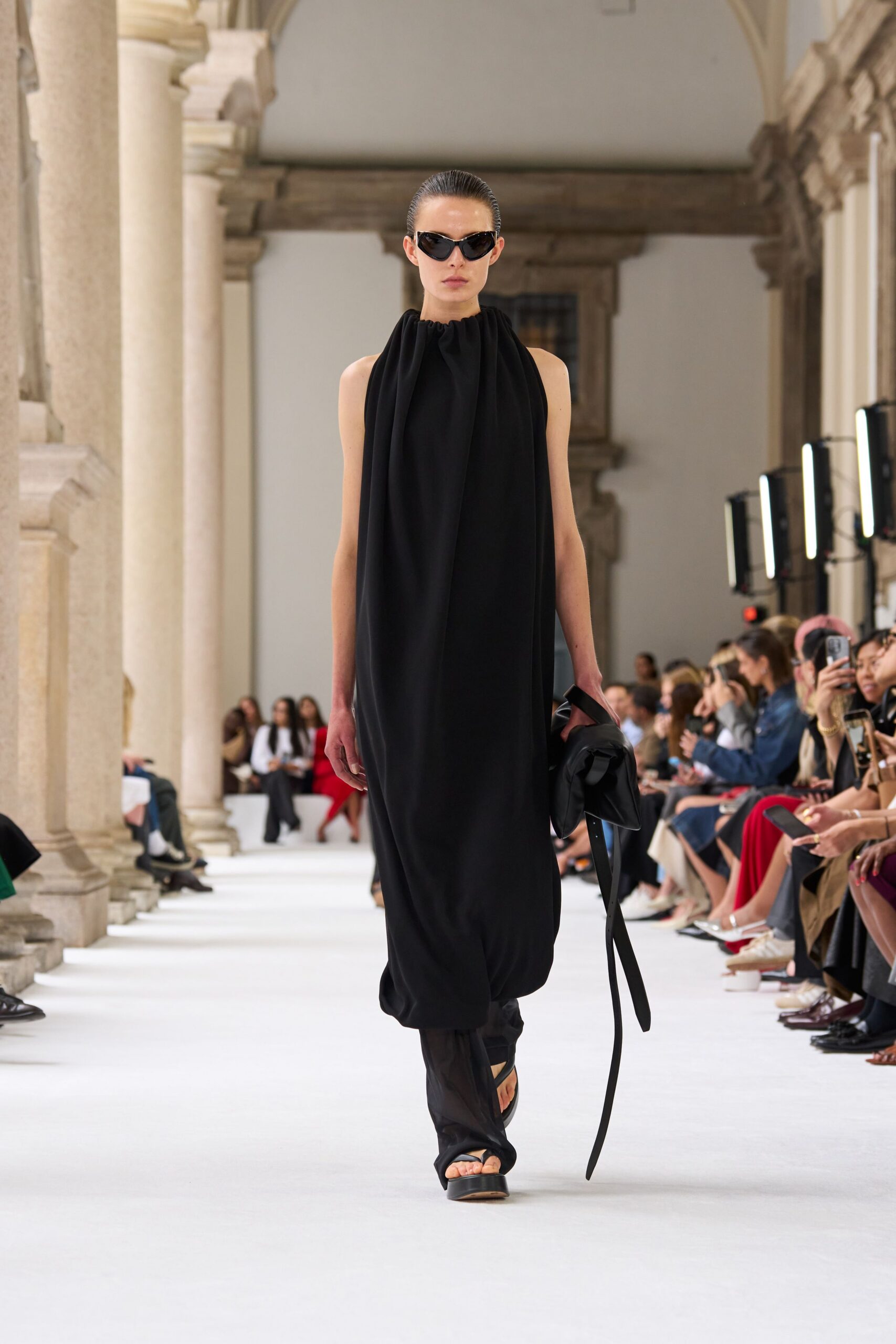 black relaxed sleeveless dress