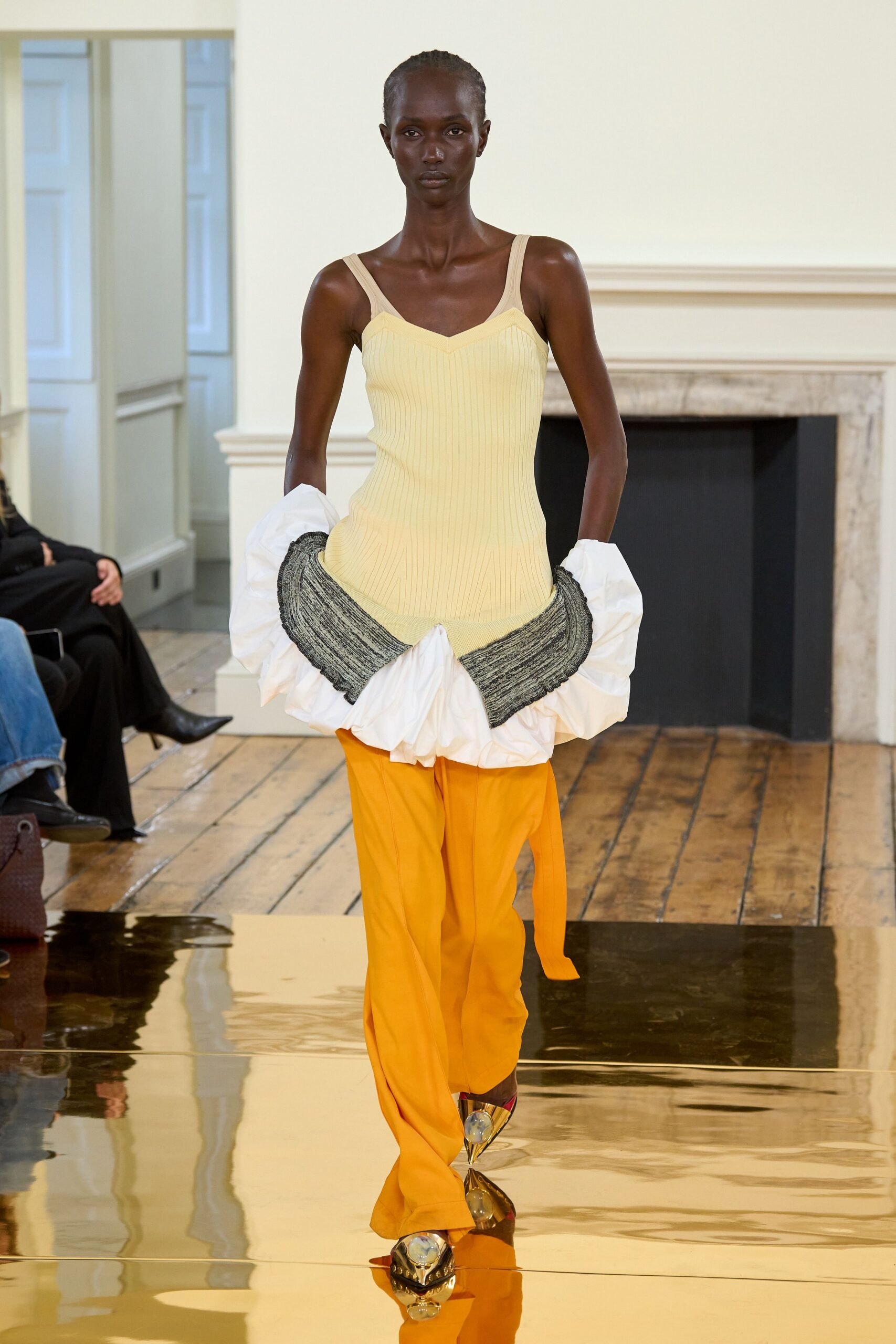 orange cotton relaxed straight-leg pants