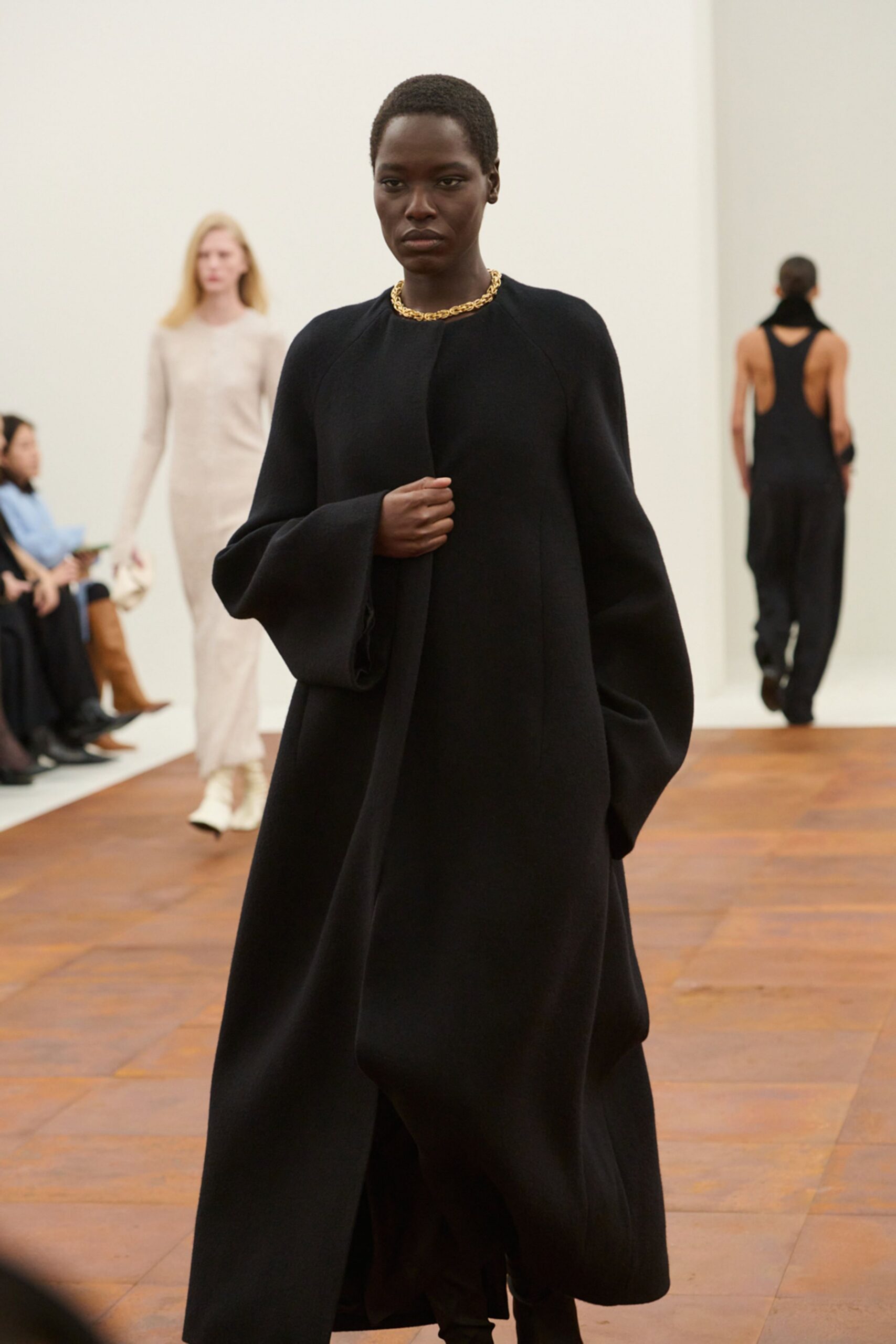 black wool relaxed coat