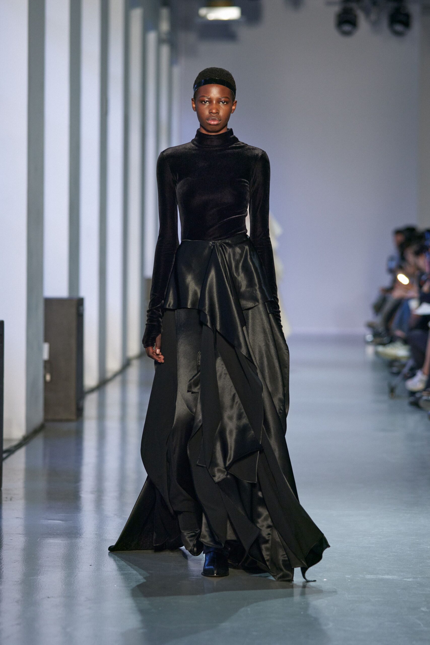 black velvet satin gown