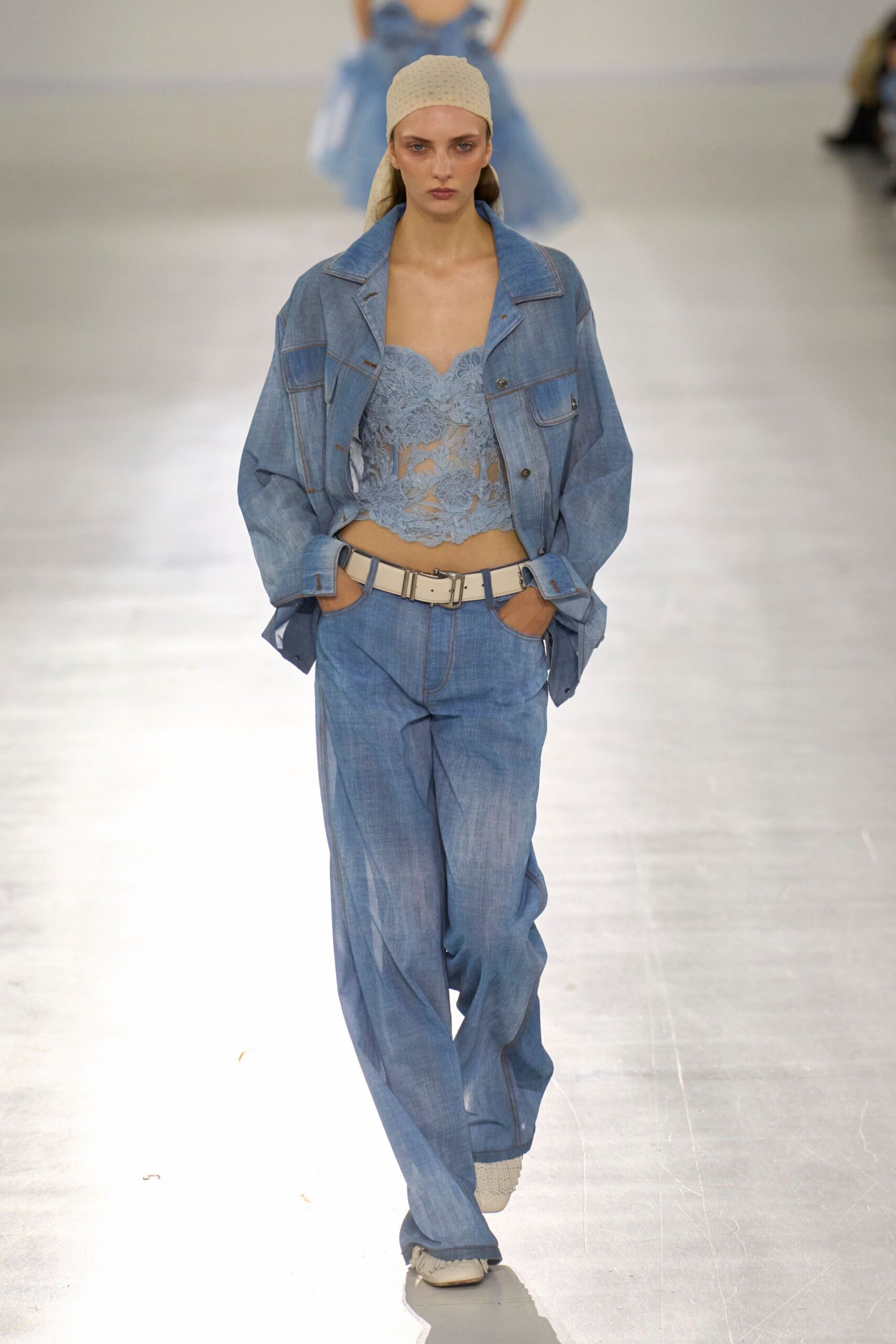 blue denim jacket and pants
