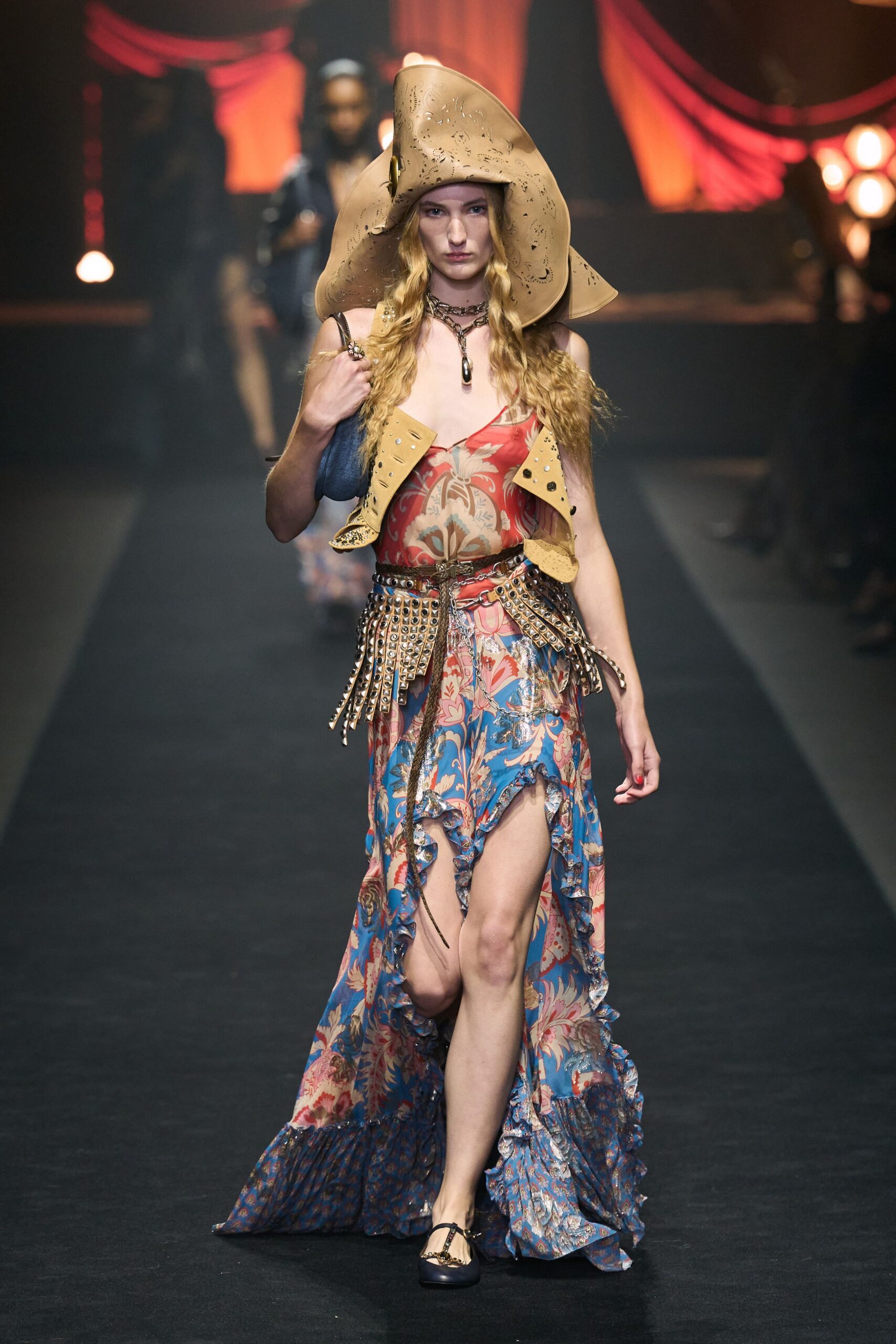 floral maxi dress with hat