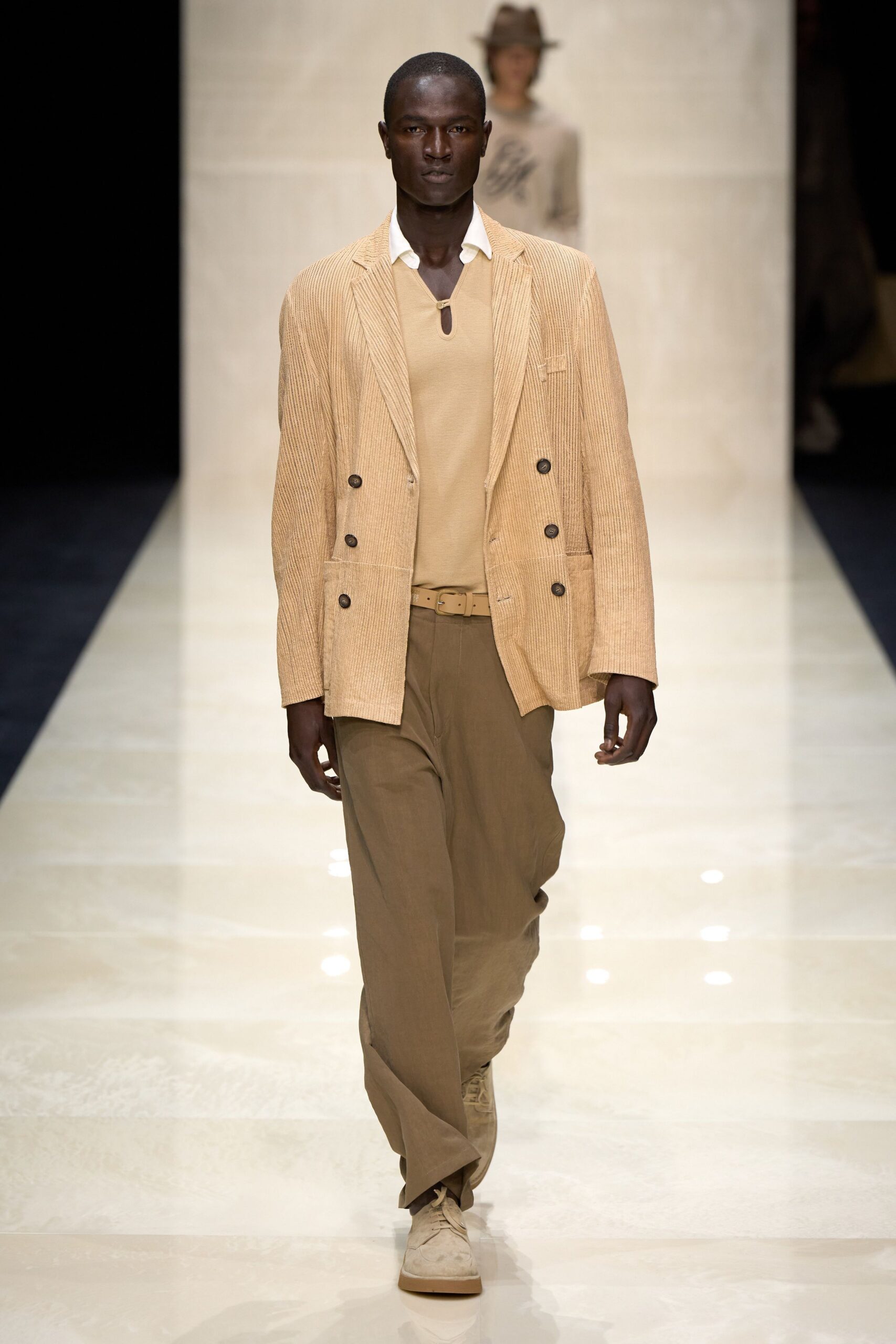 beige relaxed blazer with pants