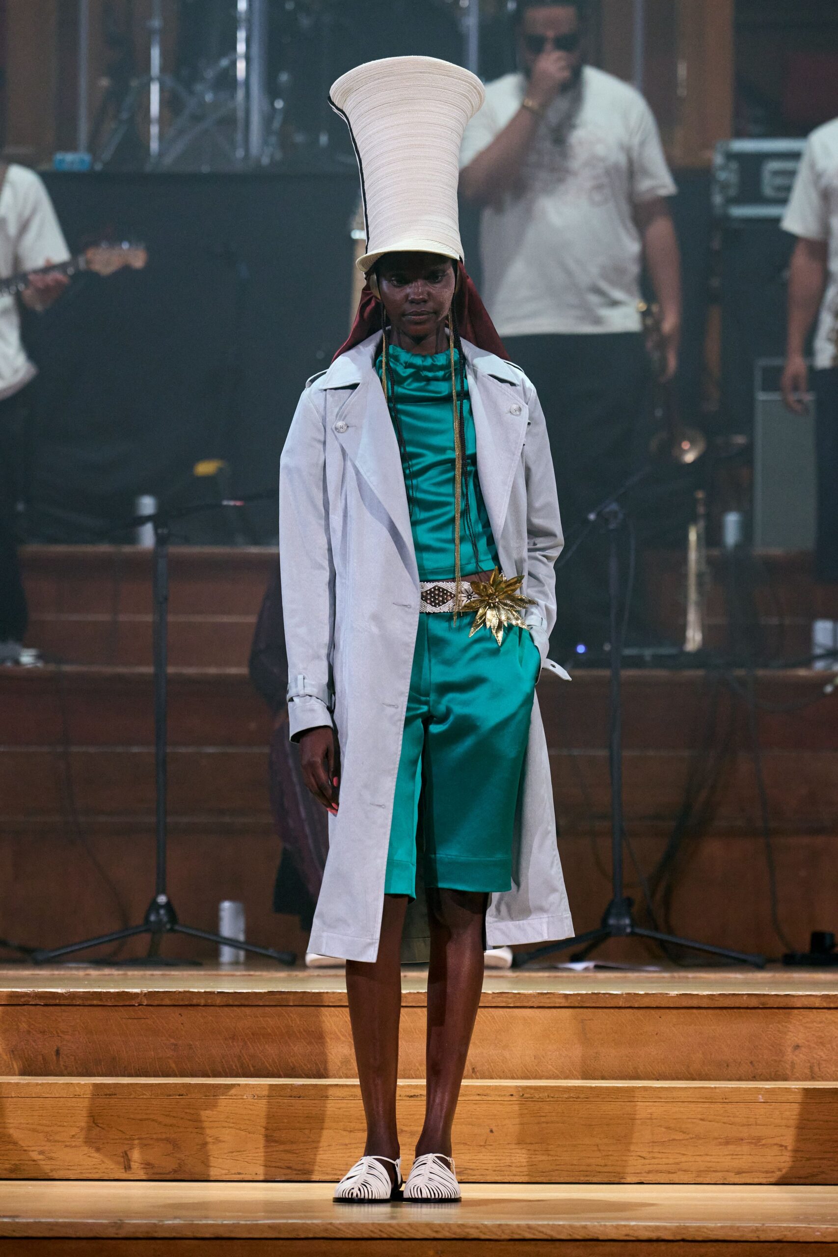 teal silk fitted shorts