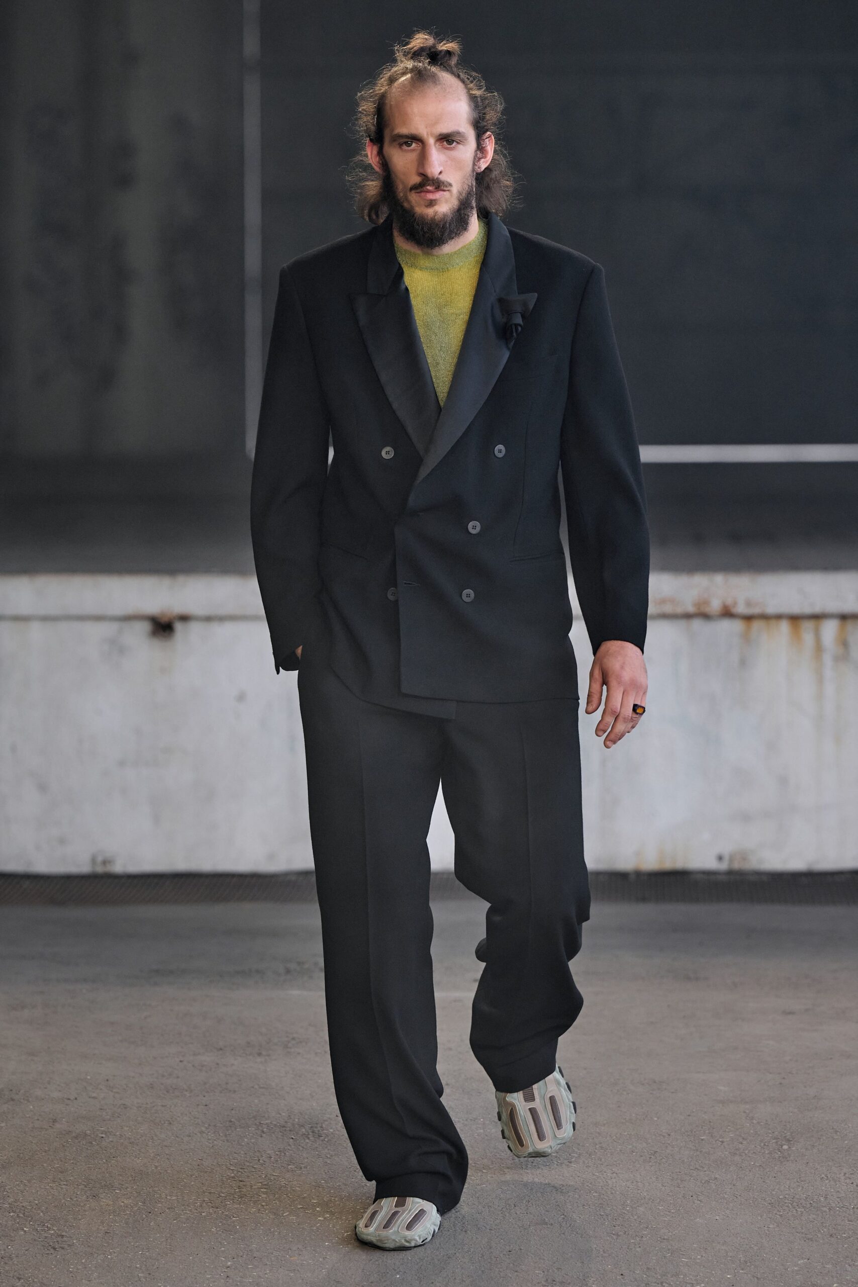 black tailored blazer and pants