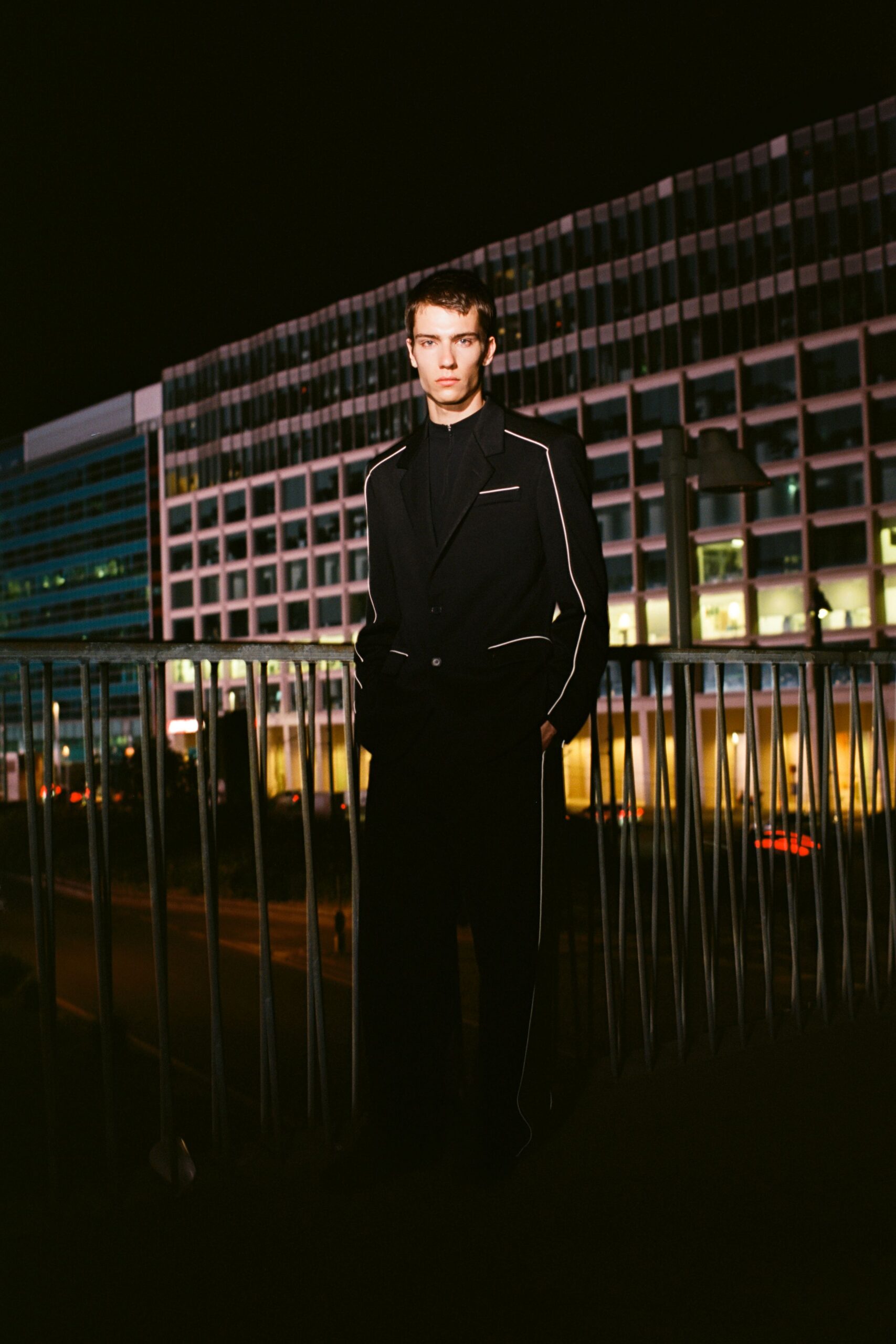 black tailored suit