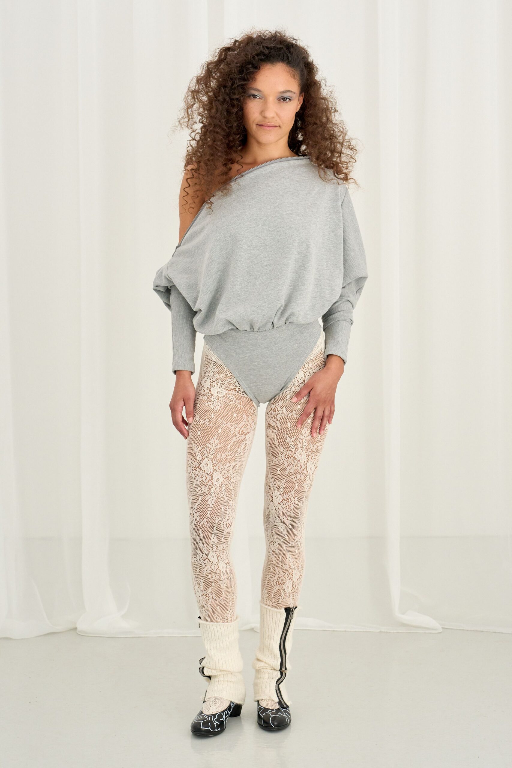 white lace fitted sheer leggings