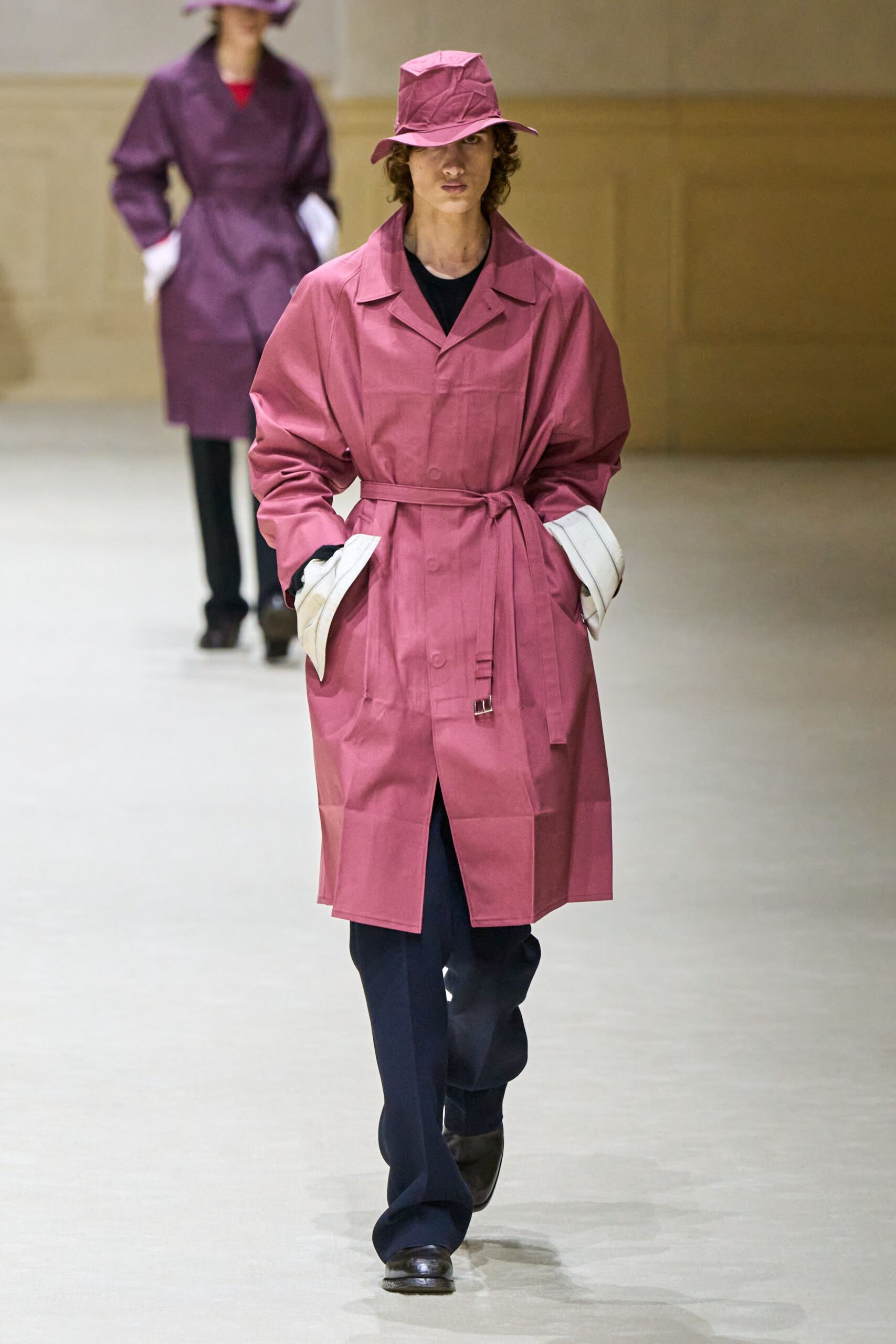 pink relaxed trench coat