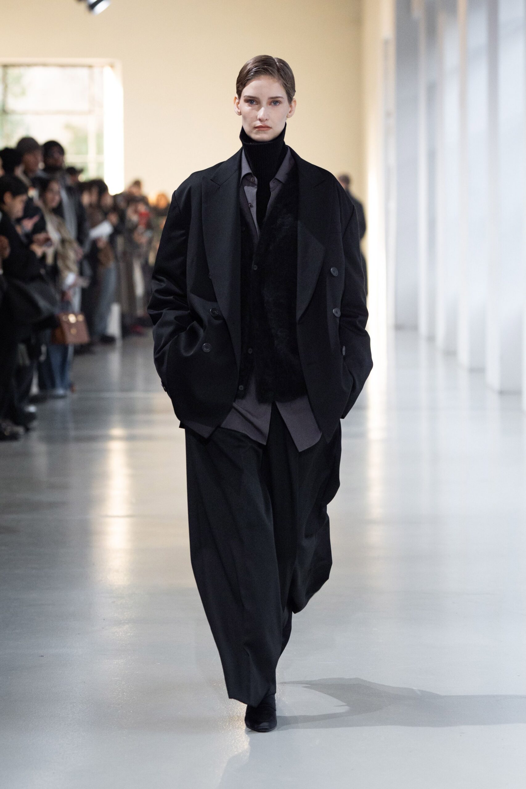 oversized black coat with vest