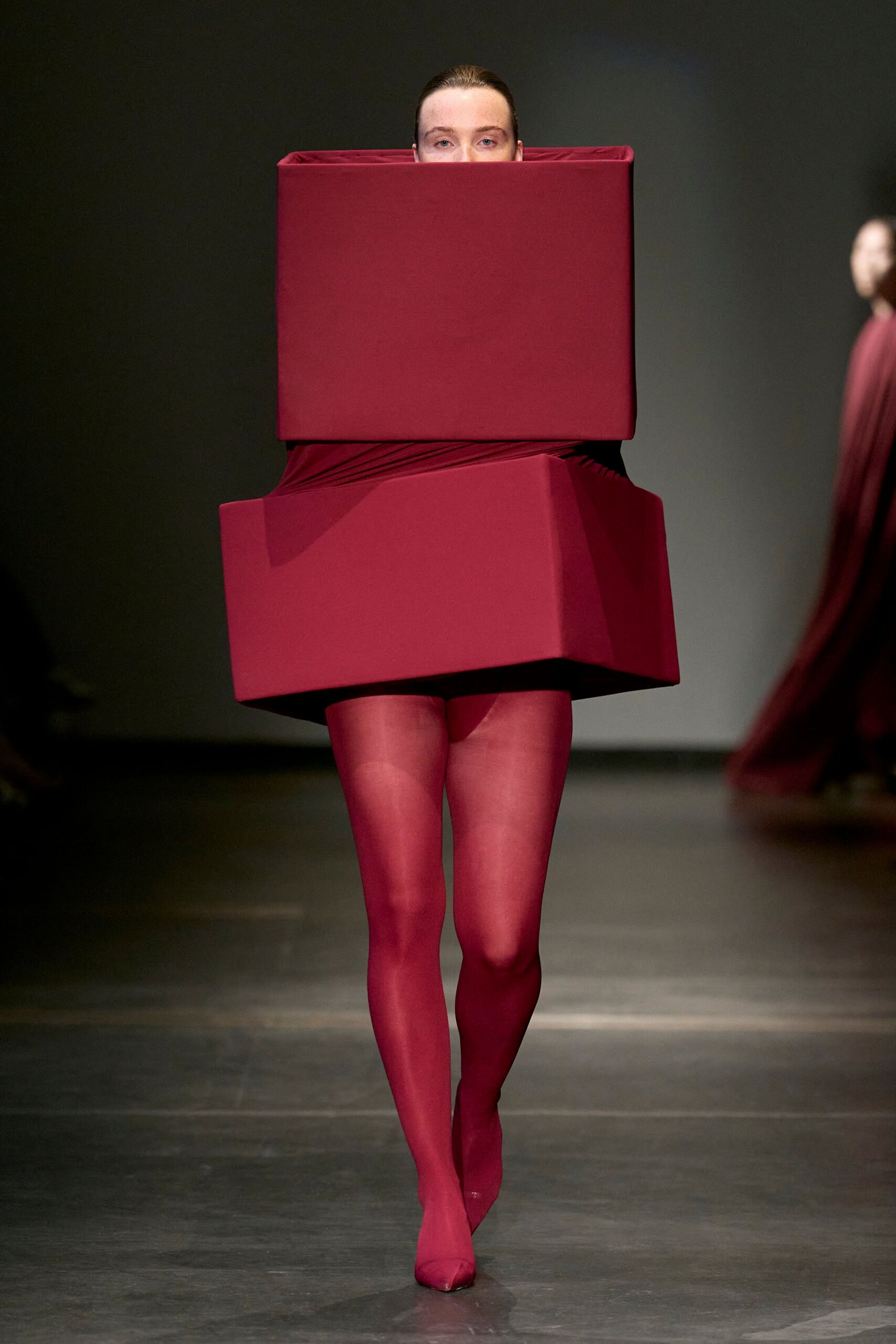 red cotton fitted leggings