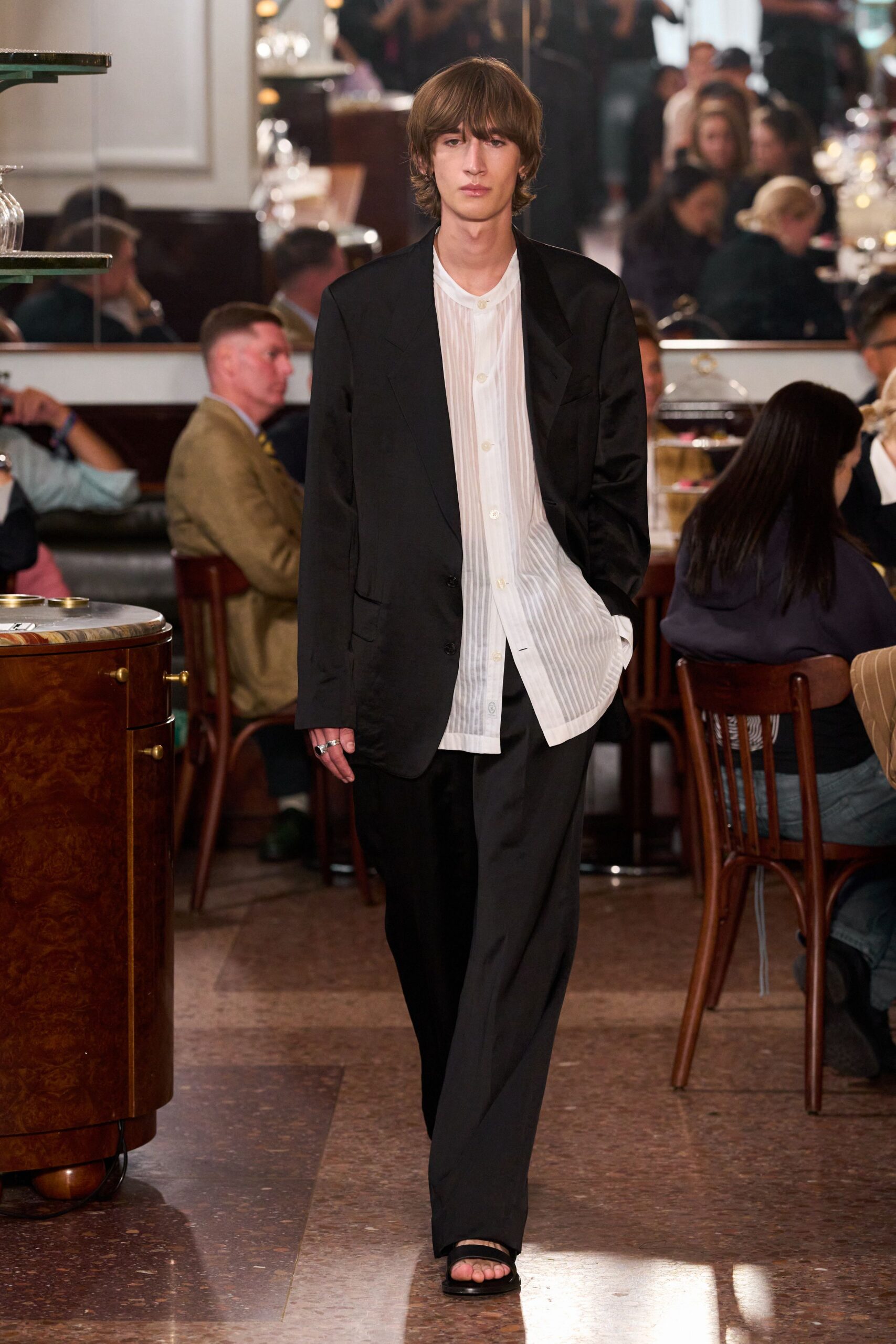 black suit with white shirt