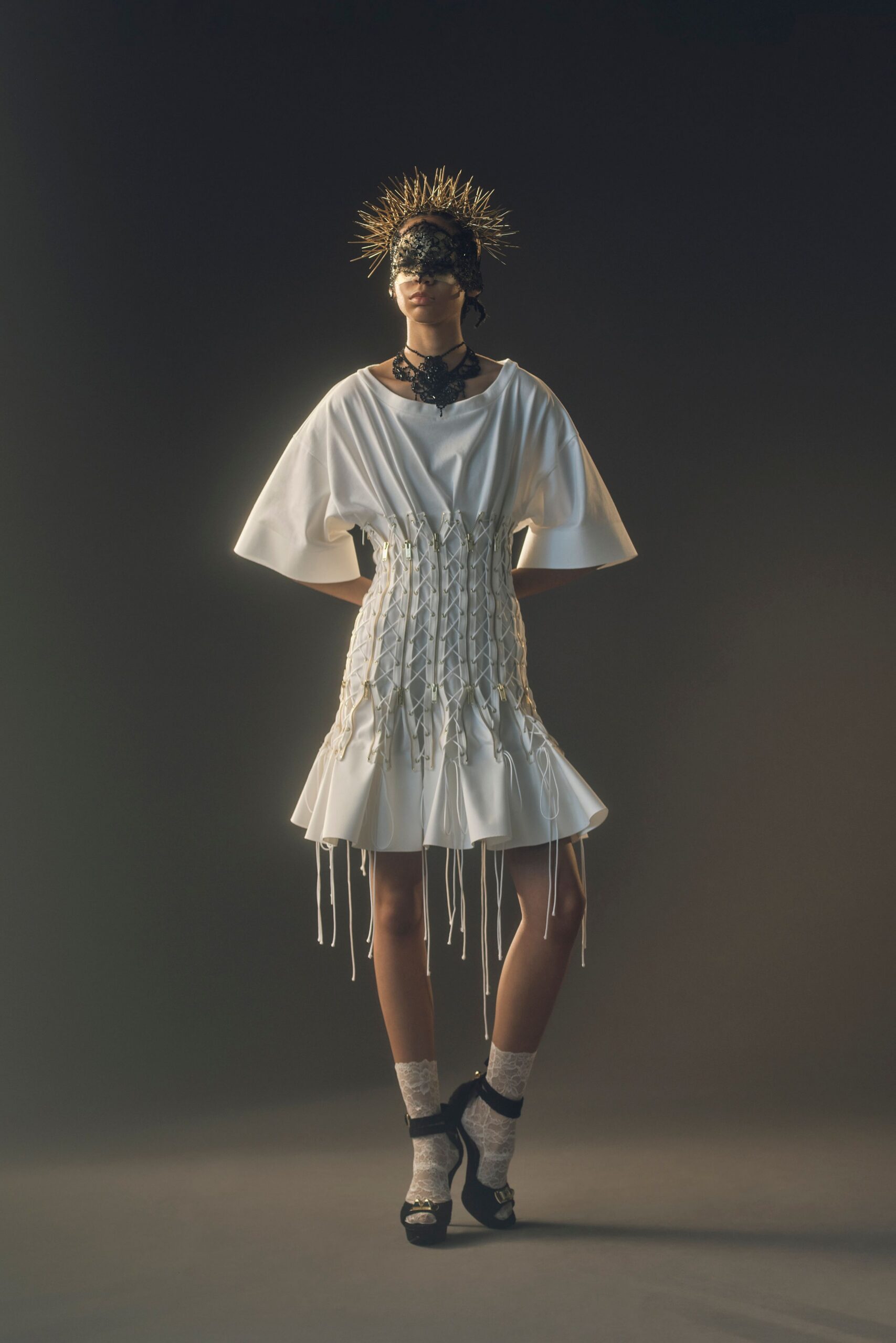 white fitted mini dress