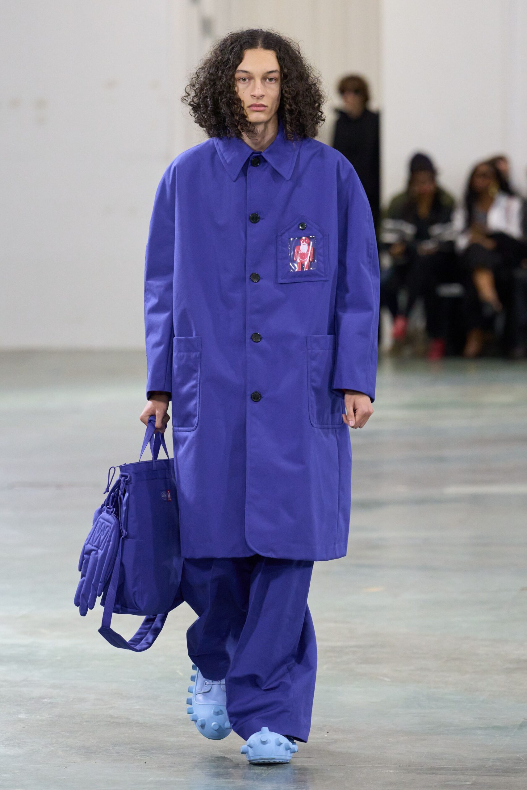 blue cotton coat and pants
