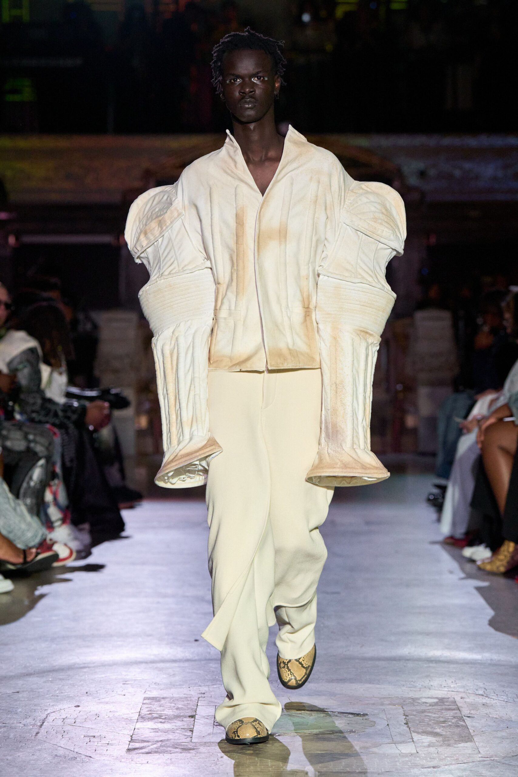relaxed white jacket and pants