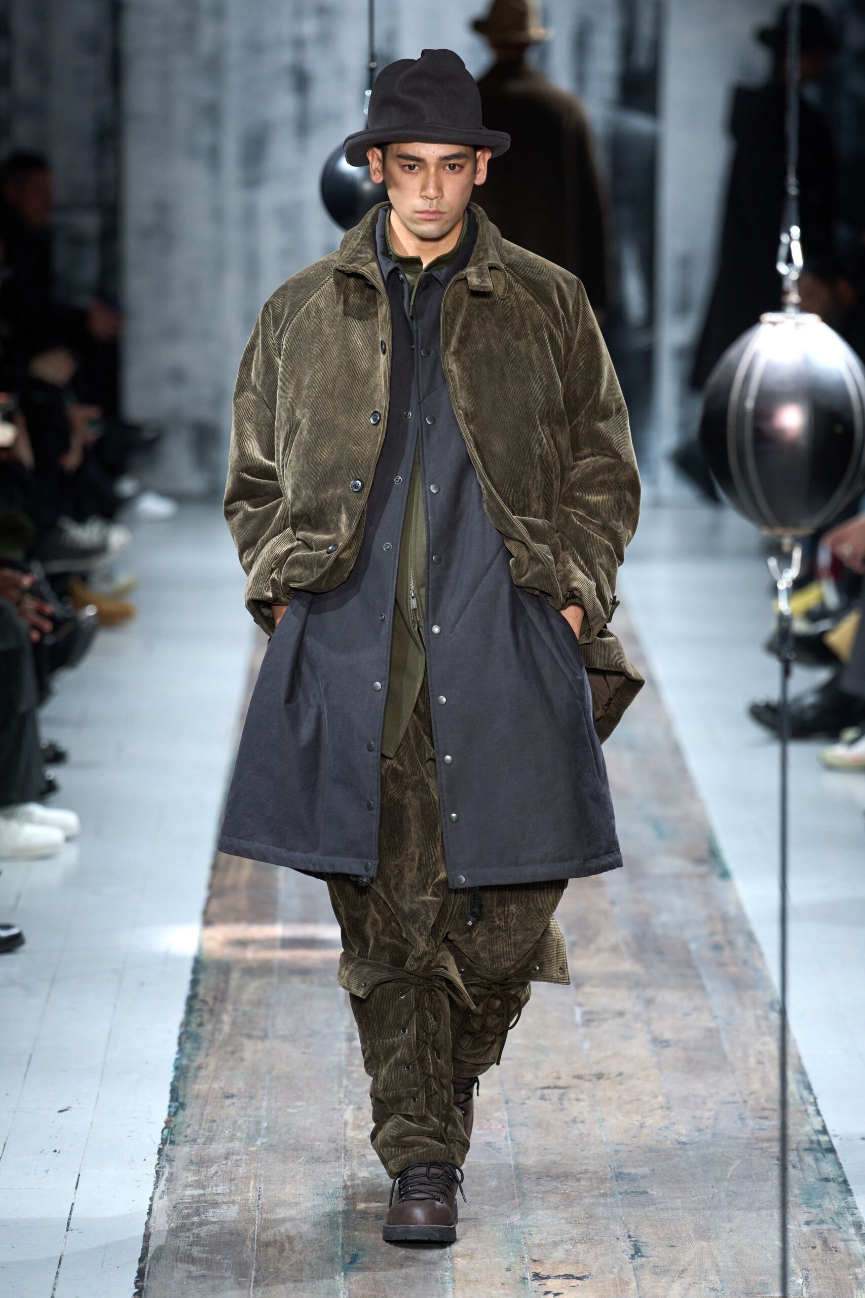 brown suede relaxed cargo pants