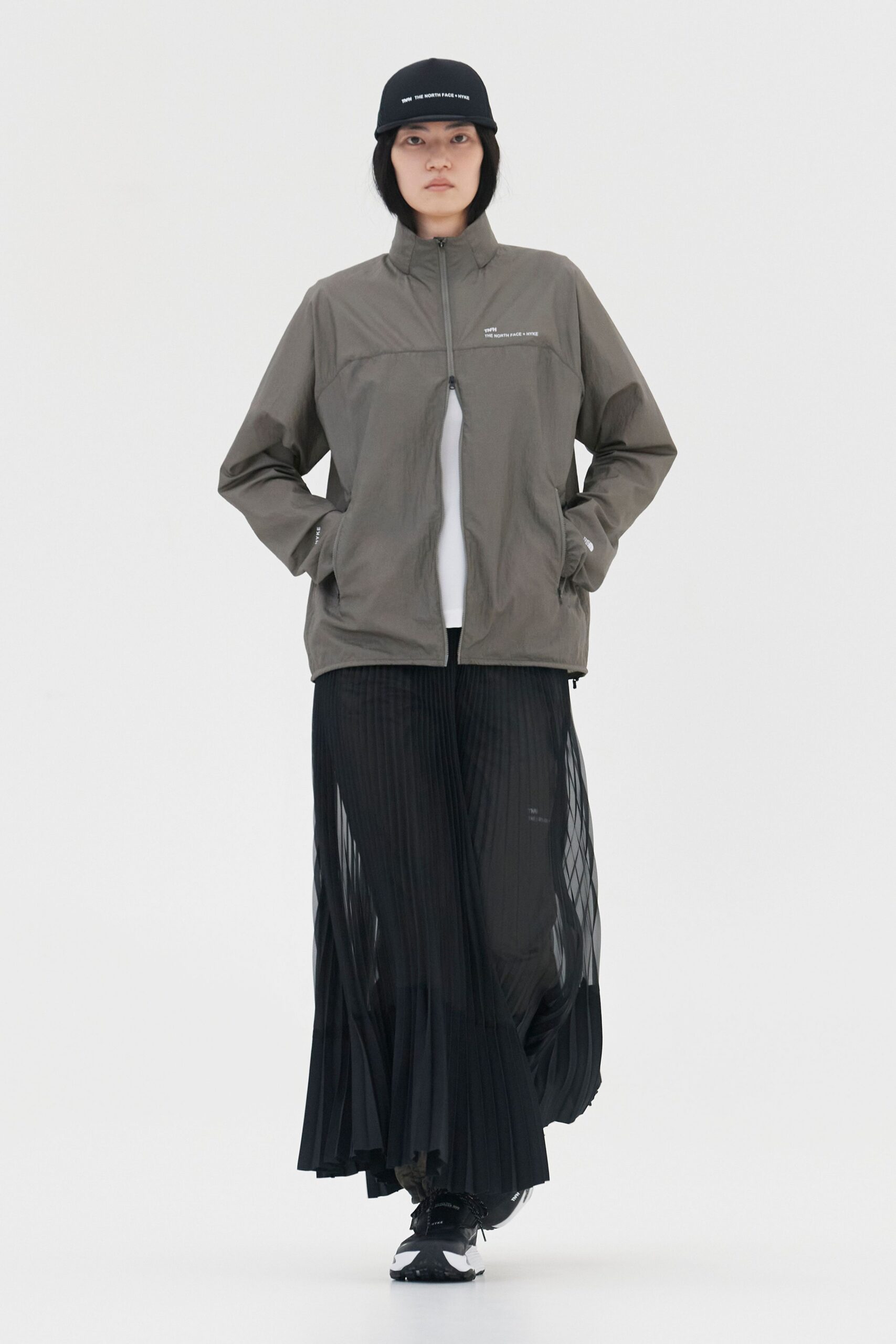 gray jersey long-sleeve collared relaxed jacket