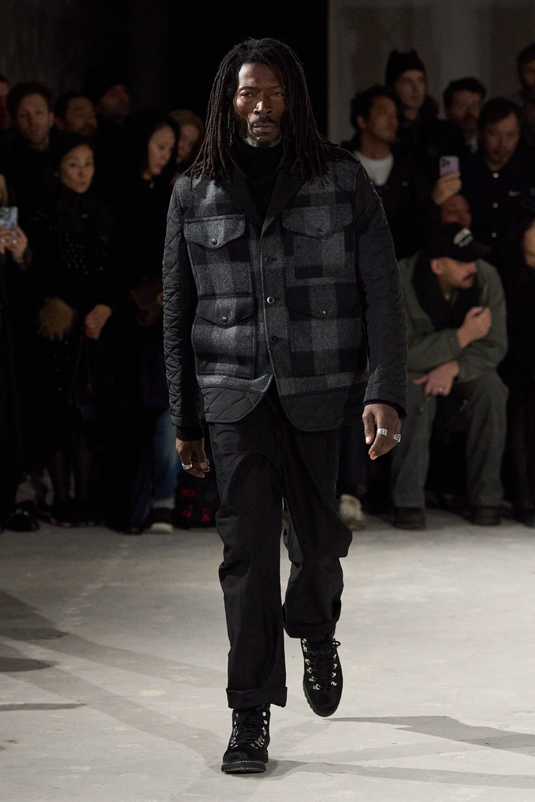 black and gray checked jacket