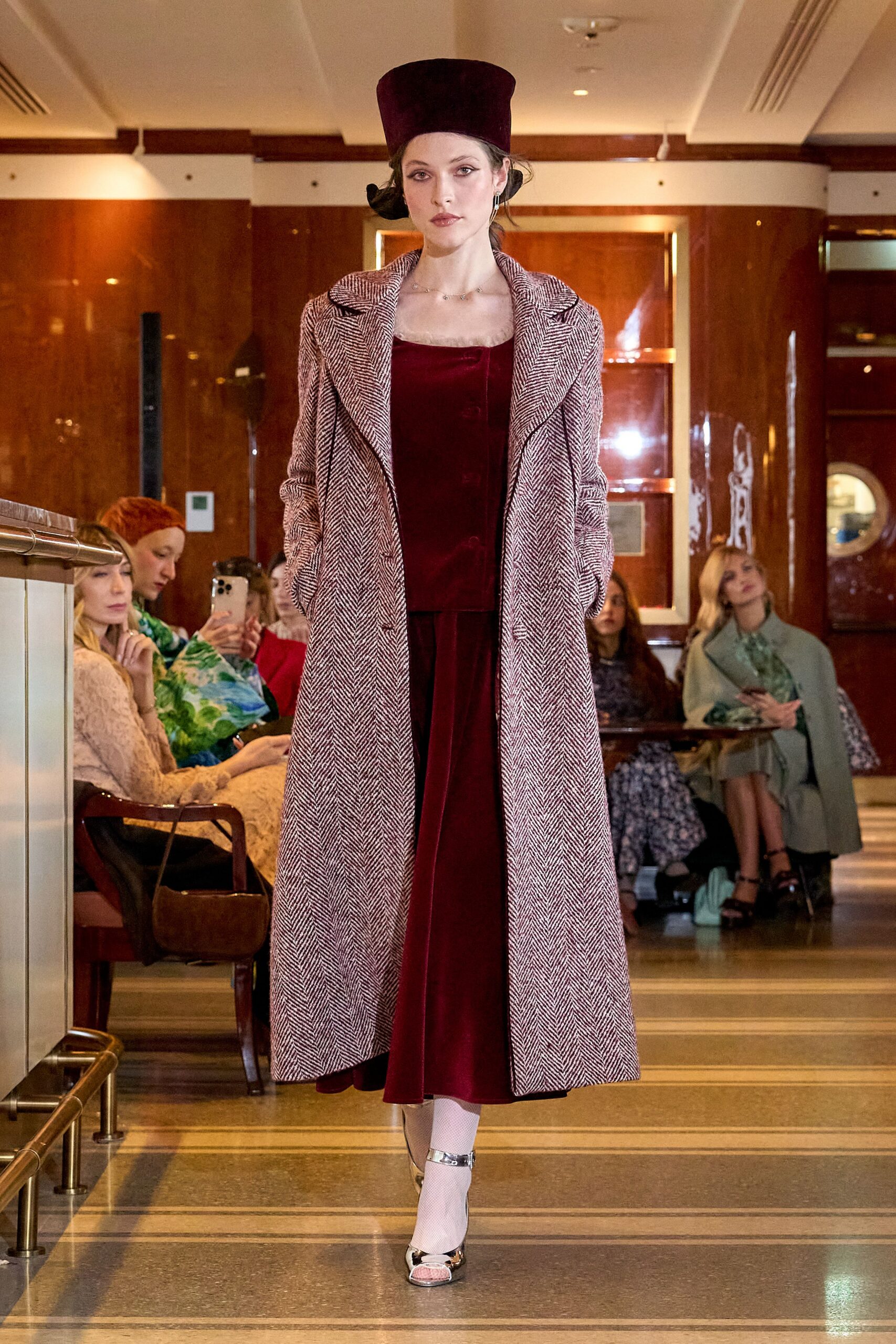 red velvet sleeveless v-neck fitted midi dress