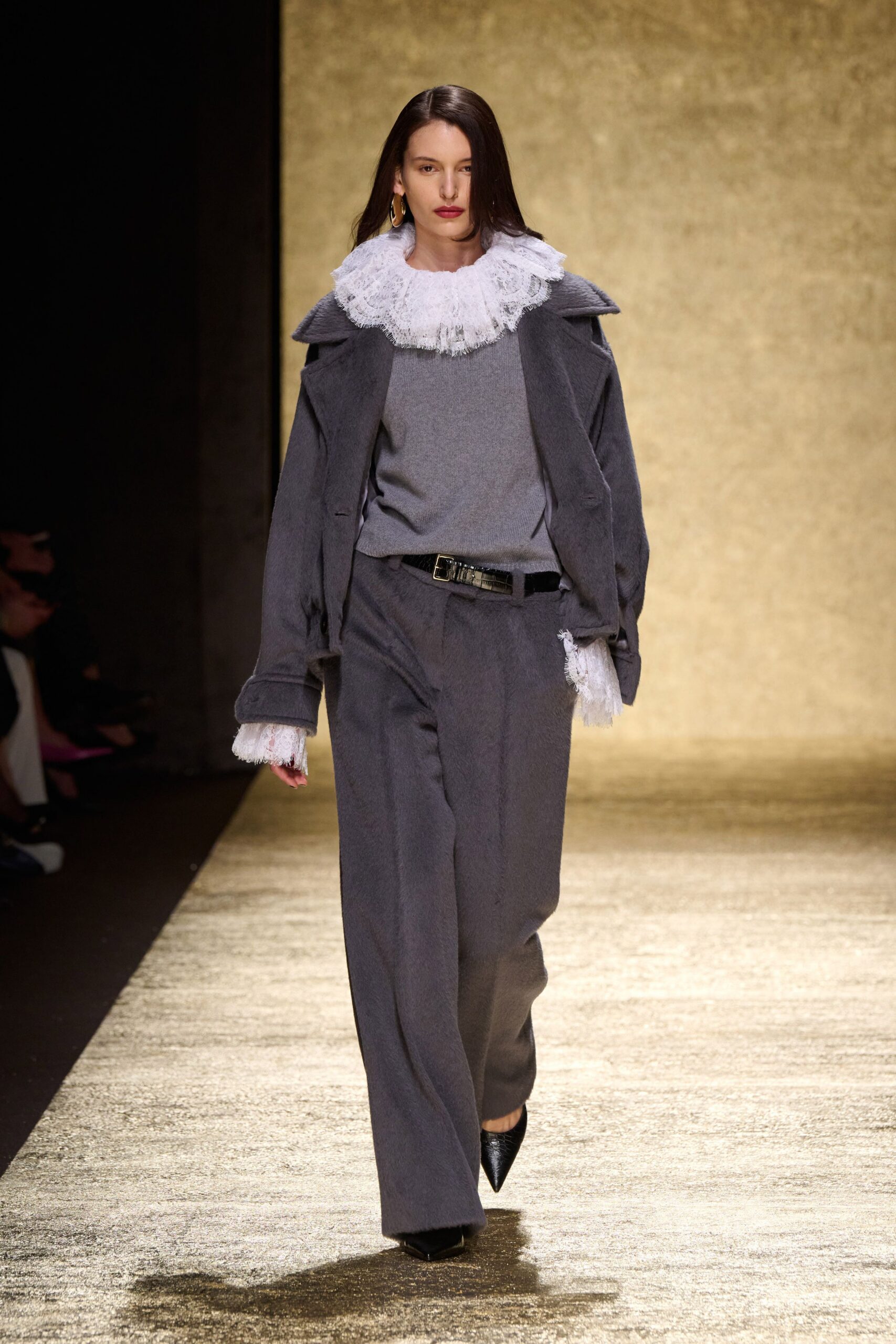 gray relaxed jacket and pants