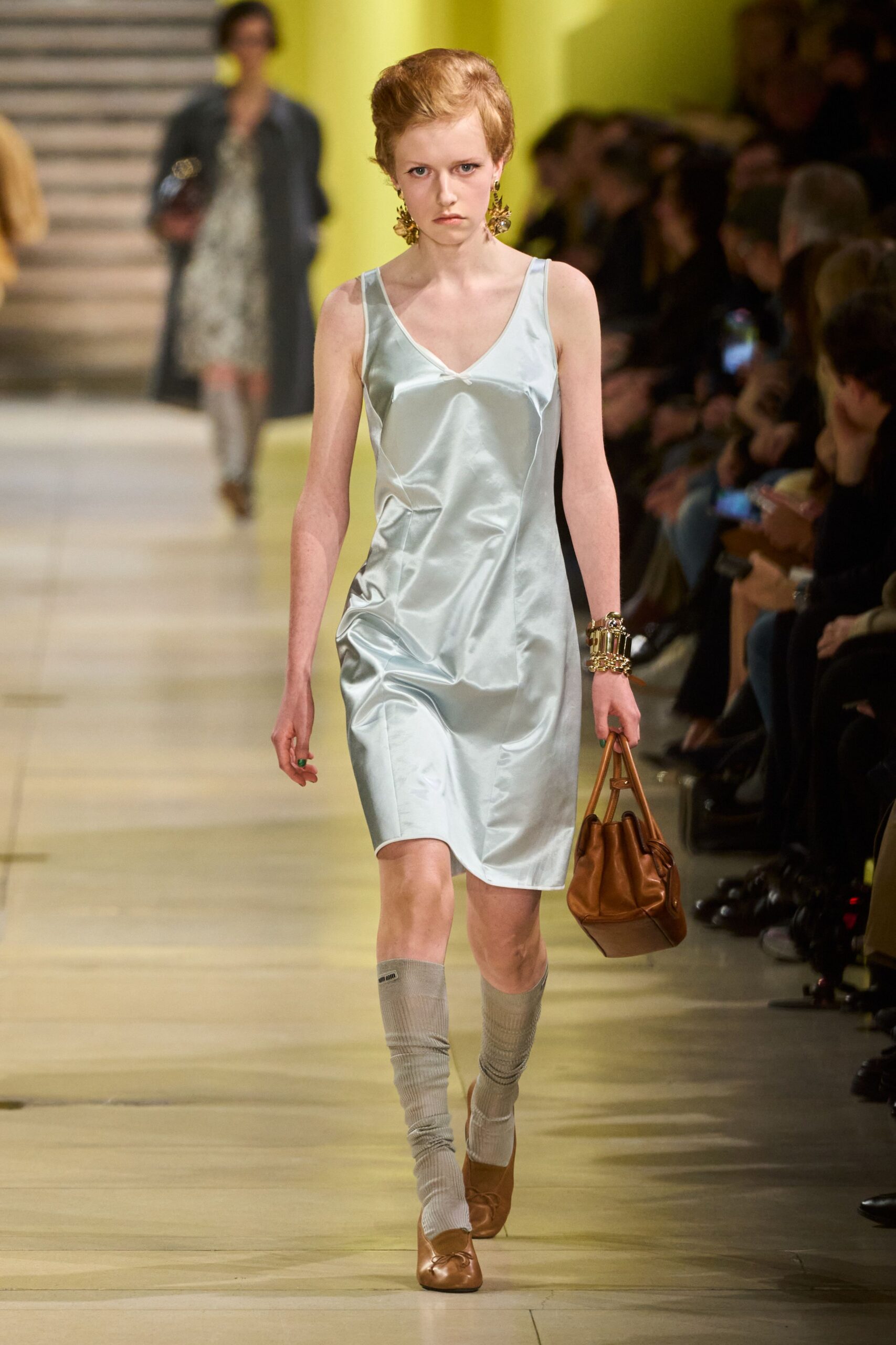 blue satin sleeveless v-neck fitted shiny mini dress