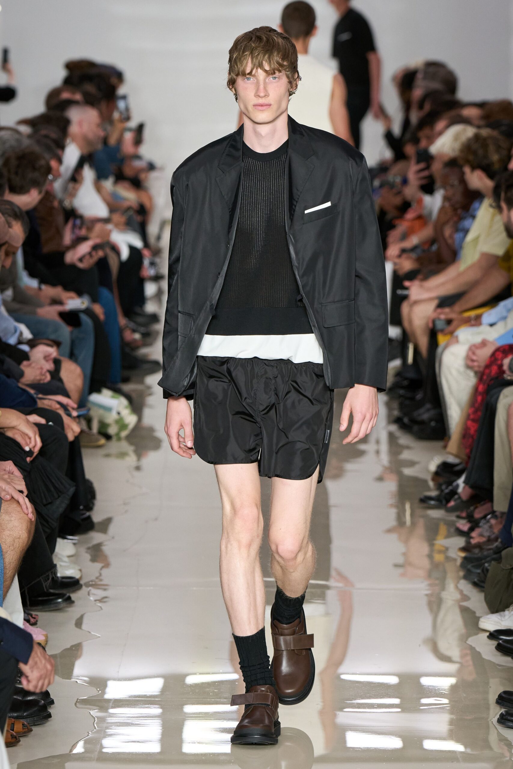 black structured jacket with shorts