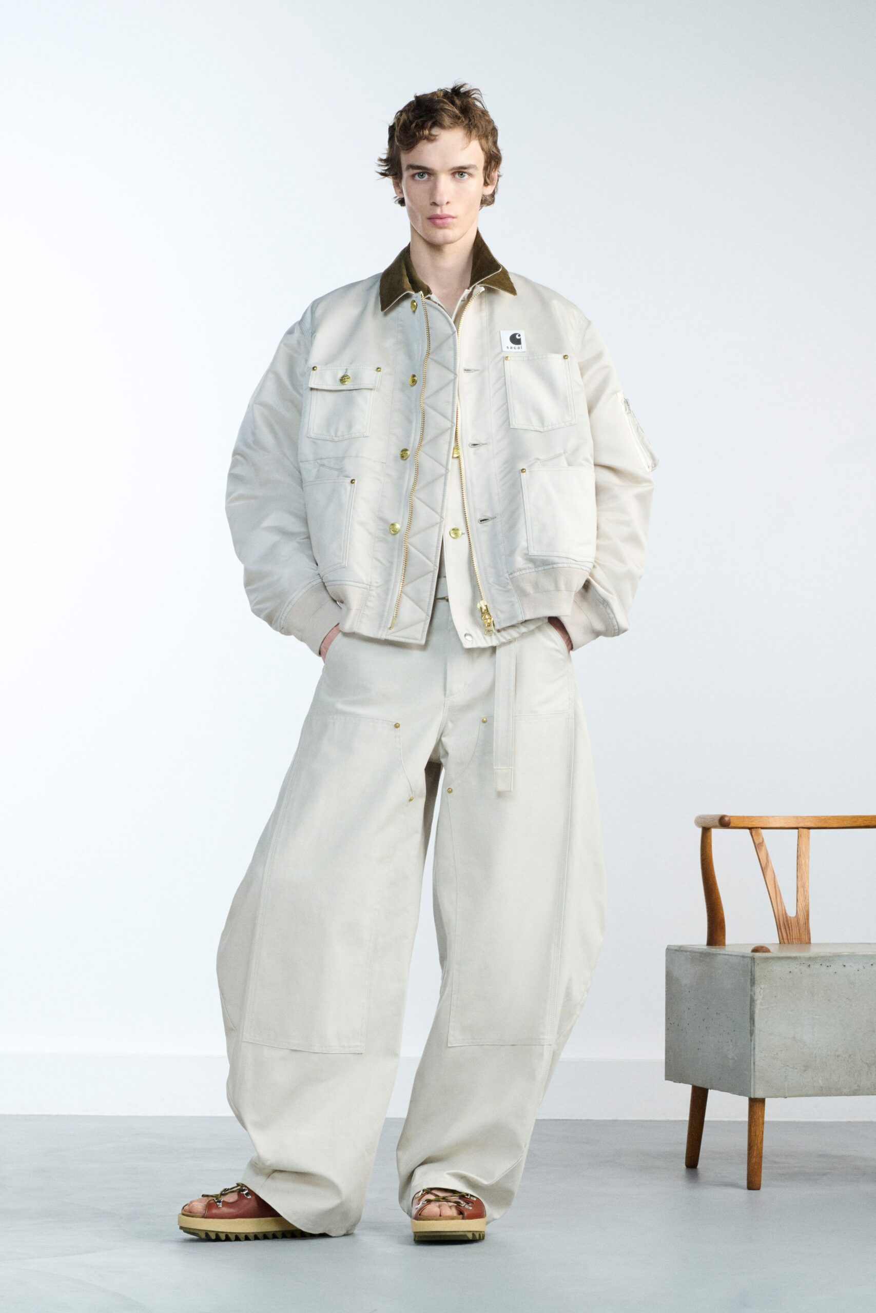 beige relaxed jacket and pants
