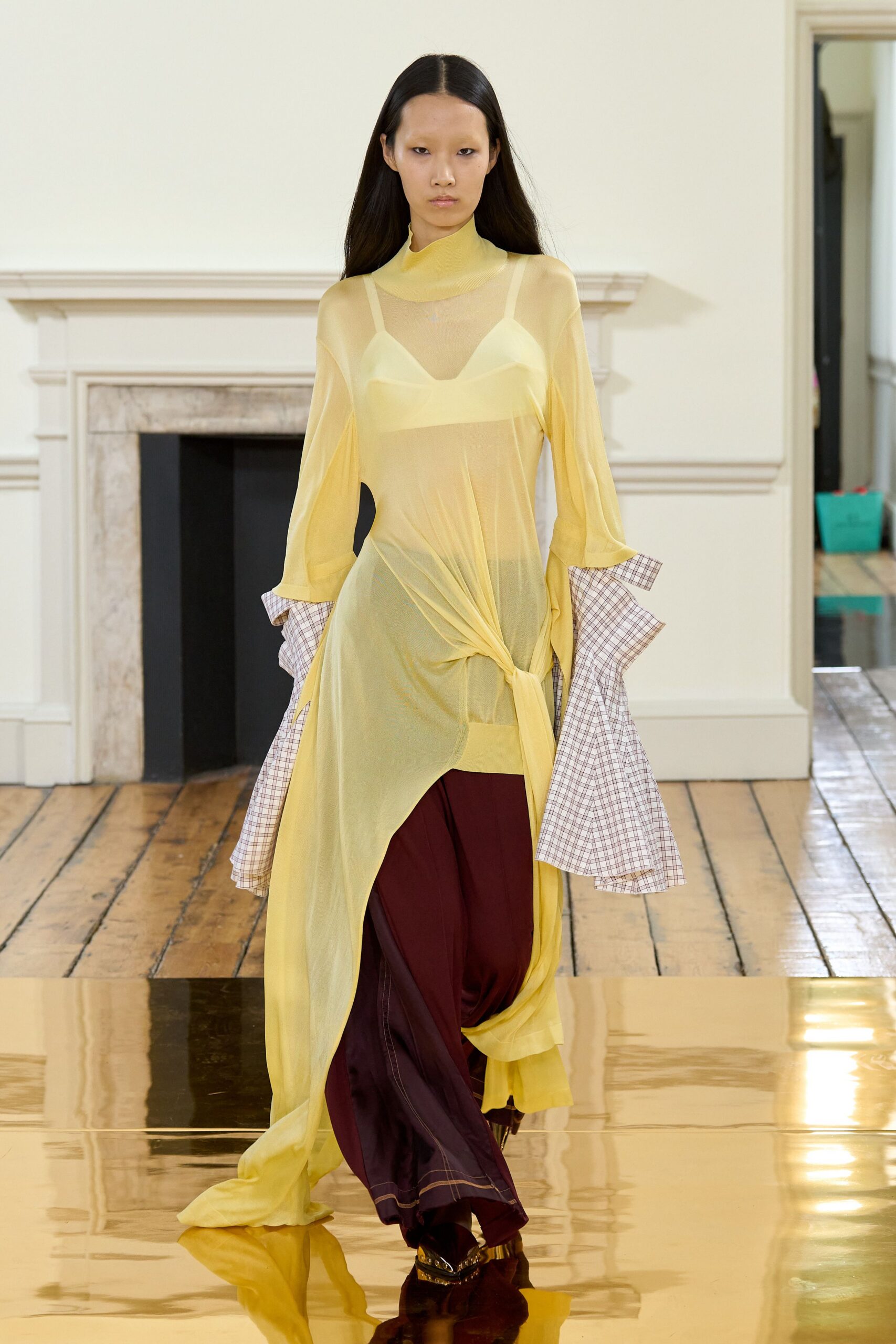 yellow sheer maxi dress