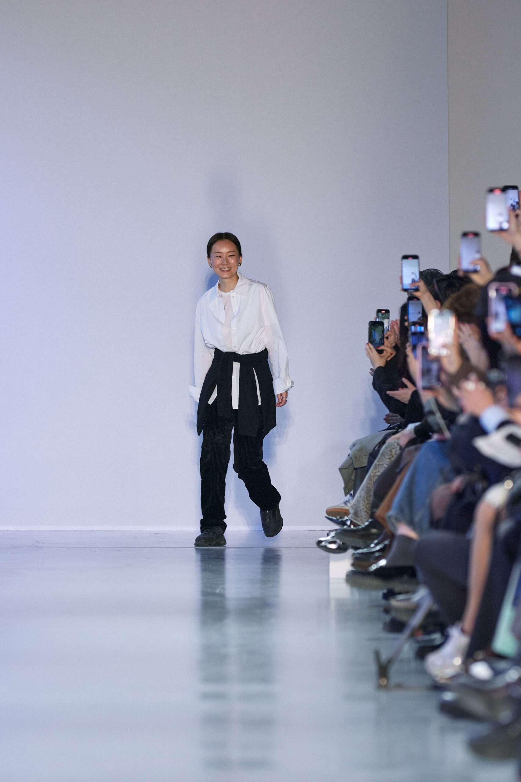 white shirt black pants