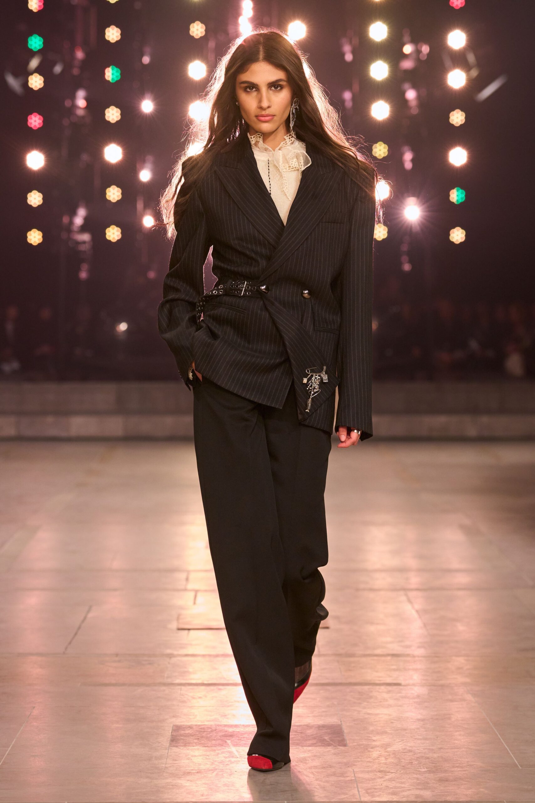 tailored black blazer with white shirt