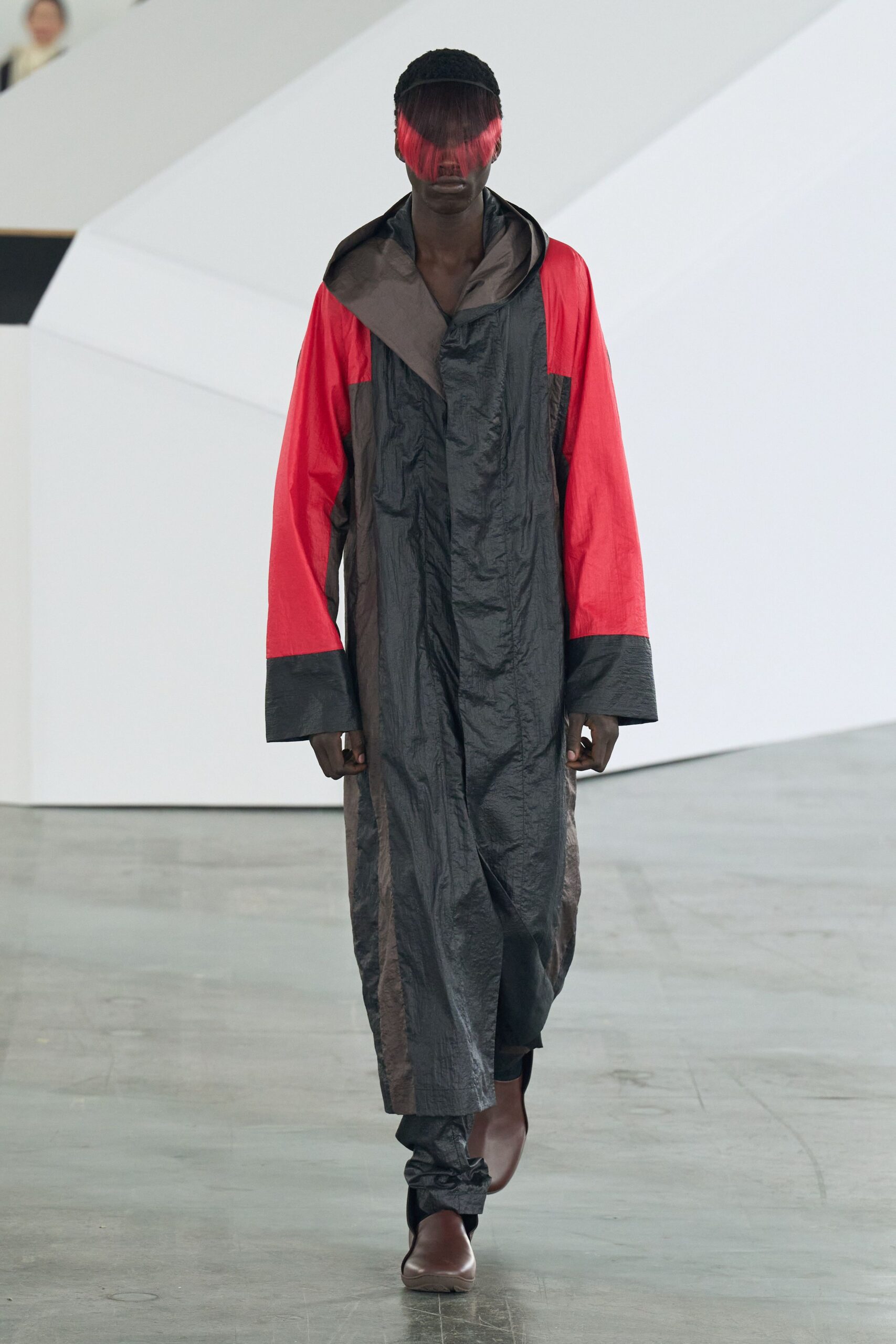 black and red relaxed coat