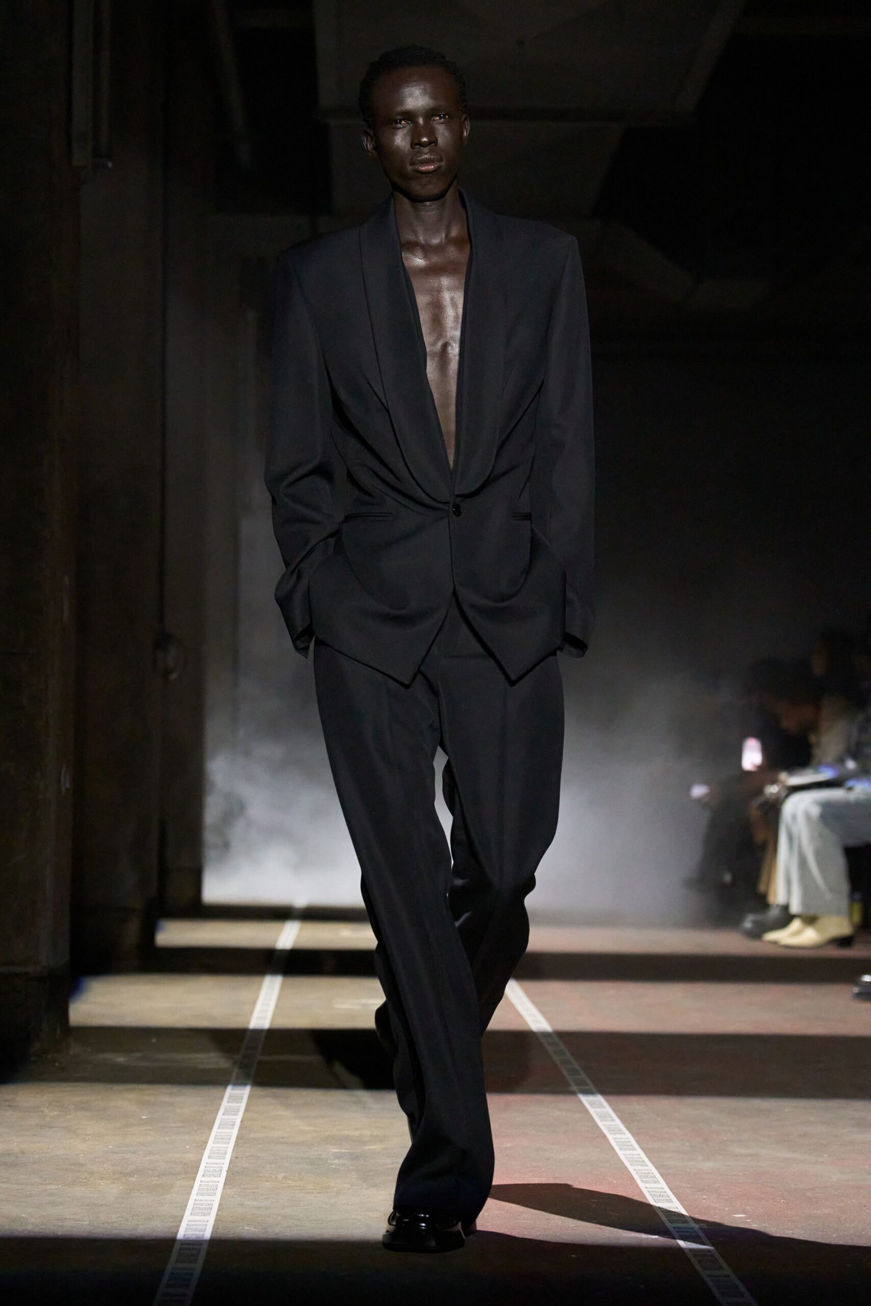 black tailored suit