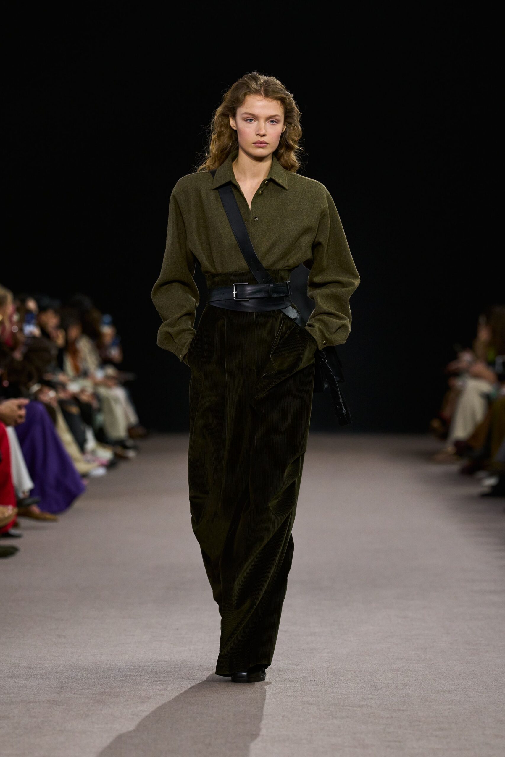 black velvet fitted high-waisted wide-leg pants