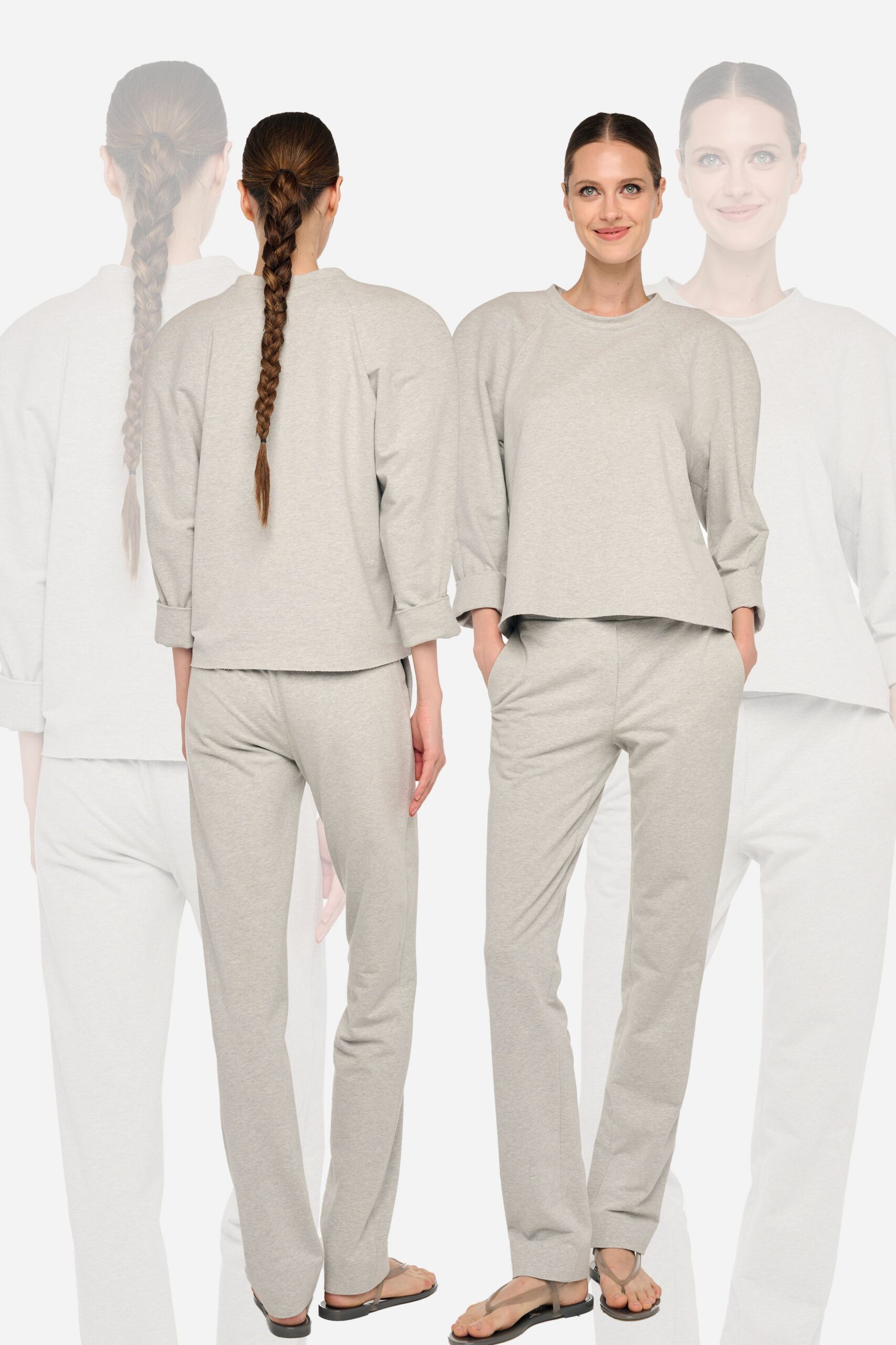 gray relaxed top and pants