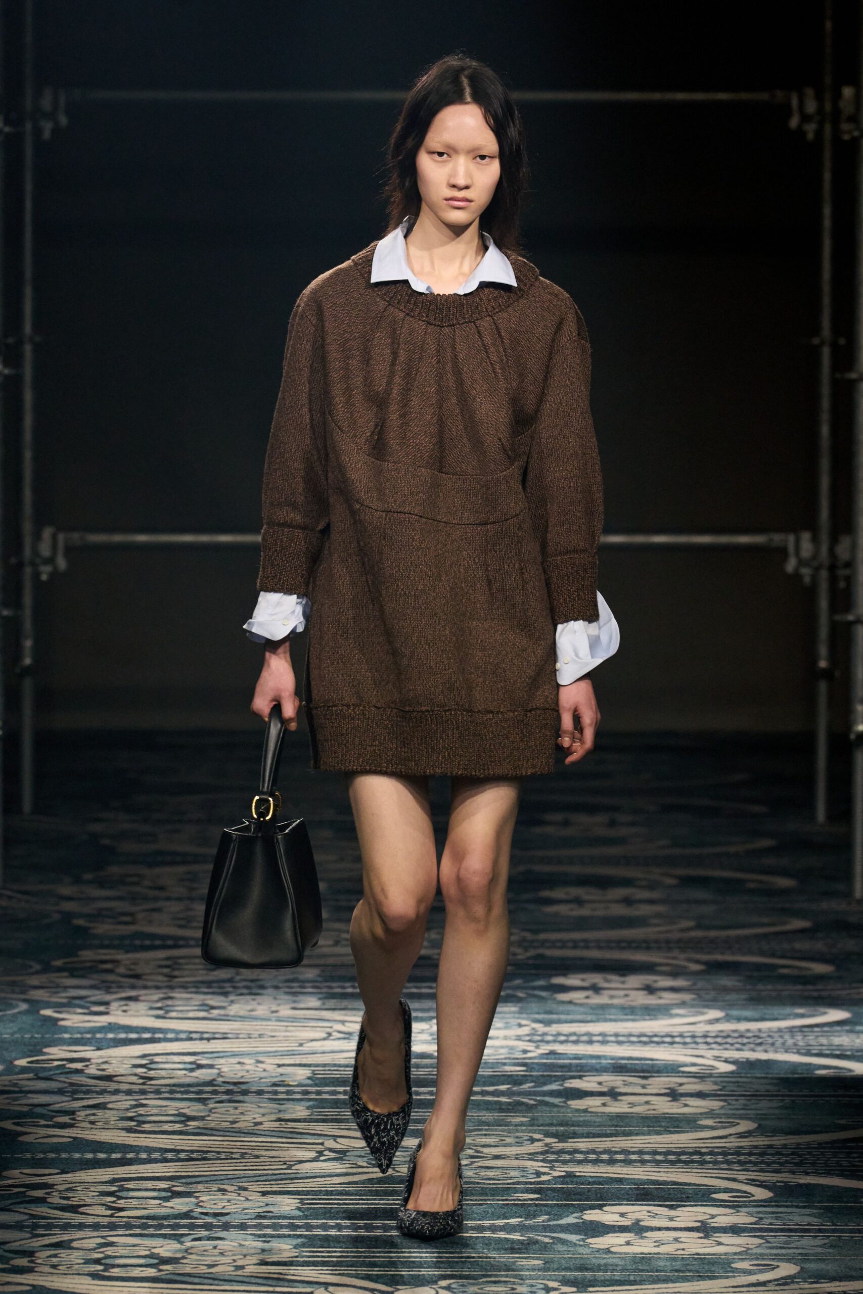 brown relaxed short dress