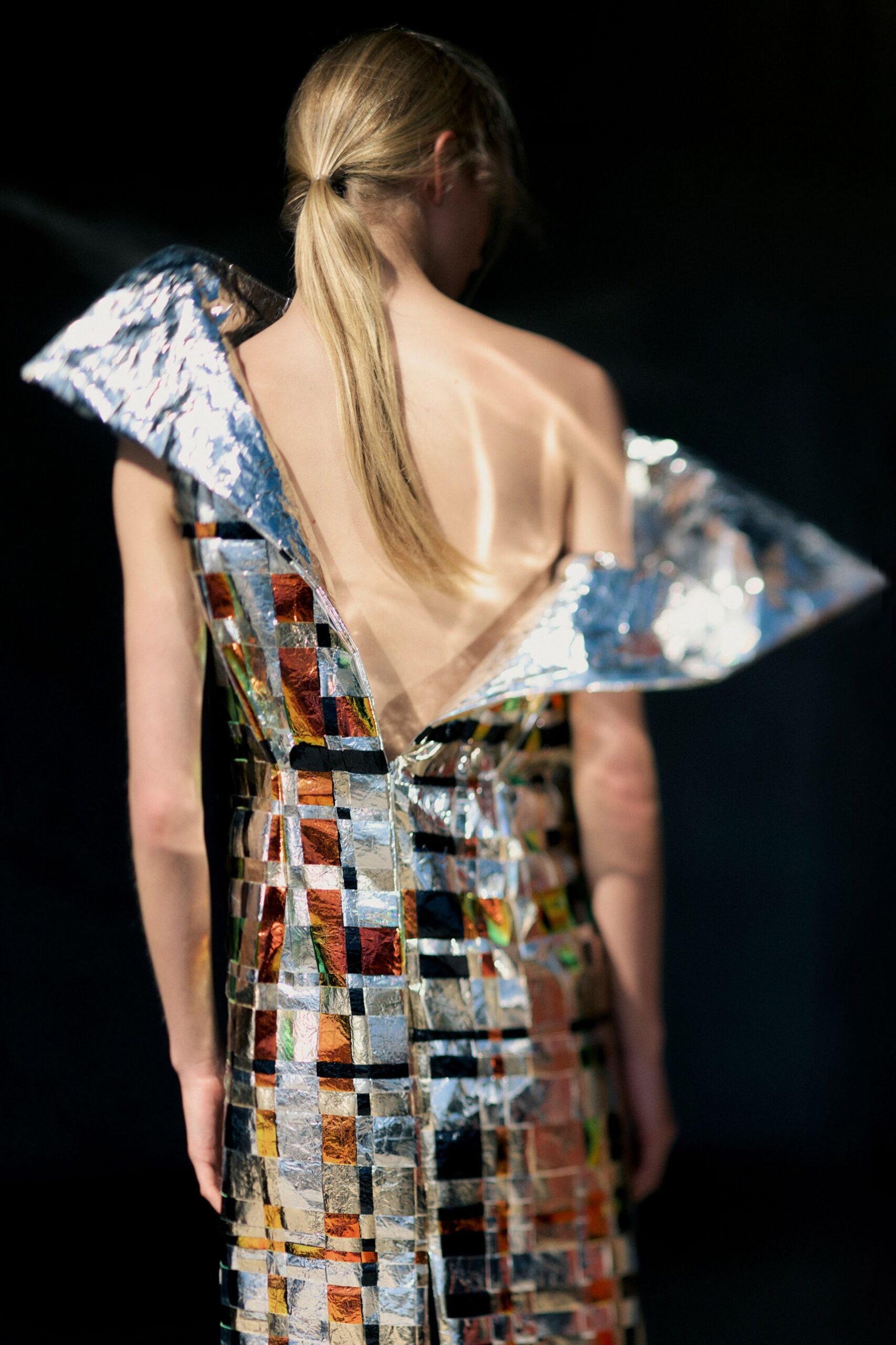 multi-colored metallic gown