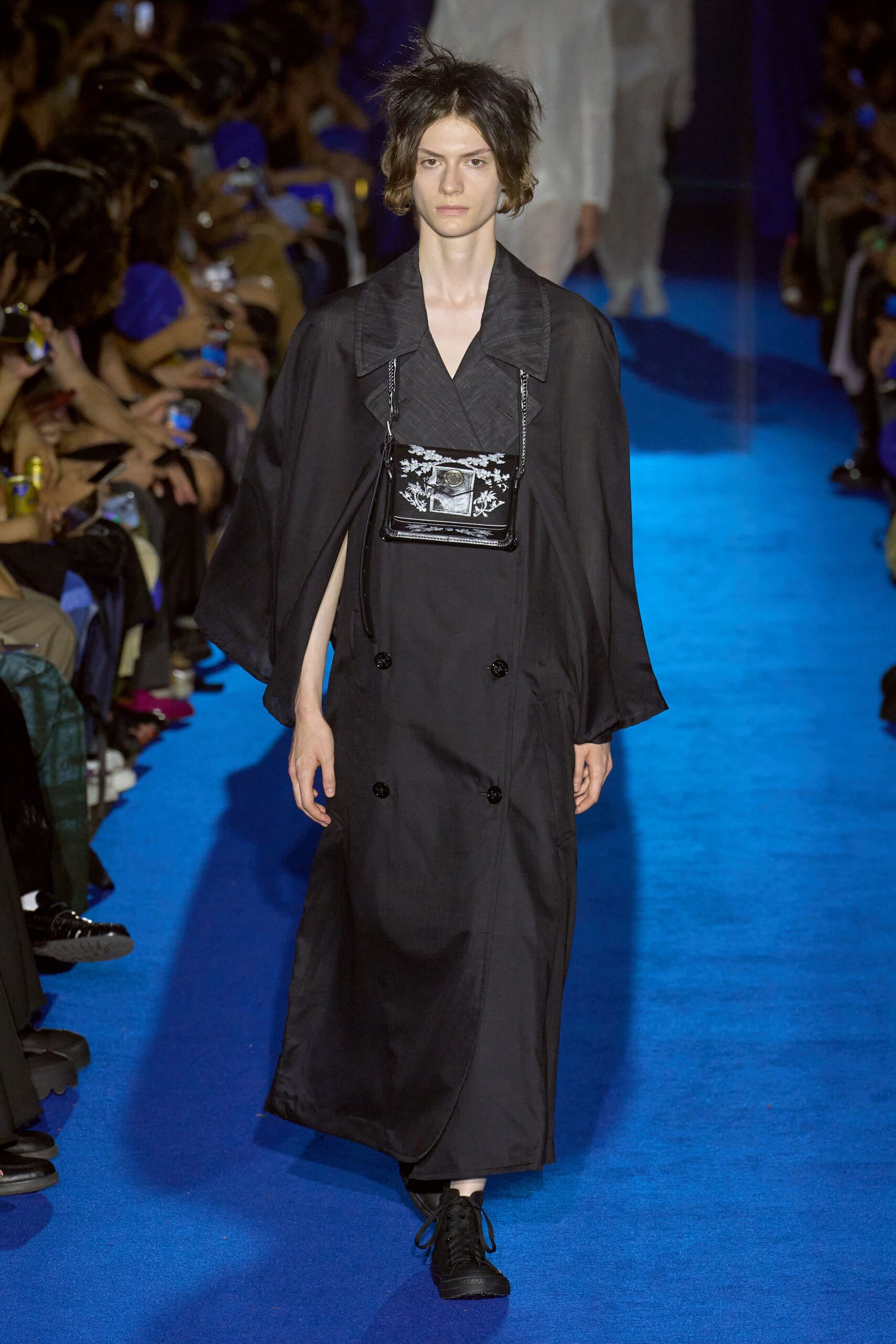 black silk relaxed gown