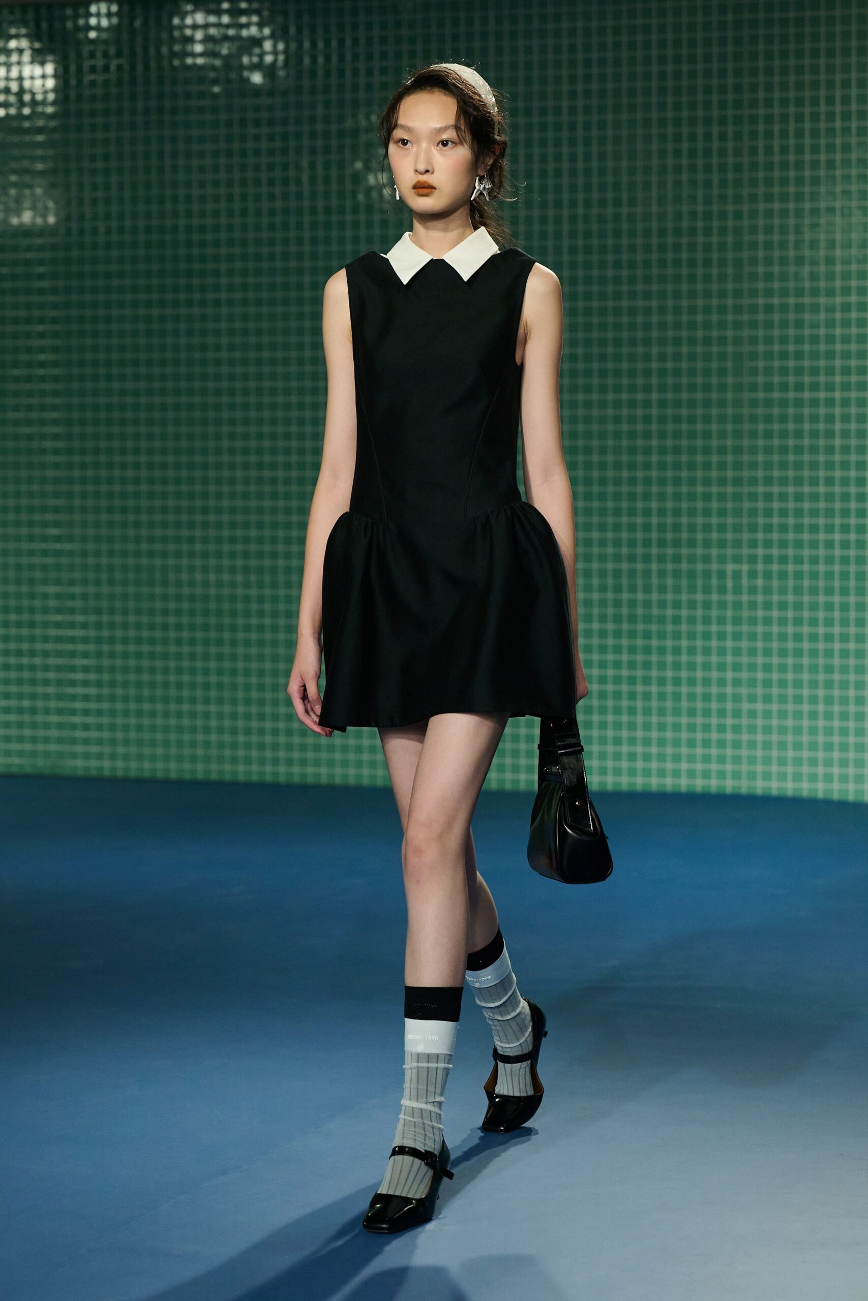 black mini dress with collar