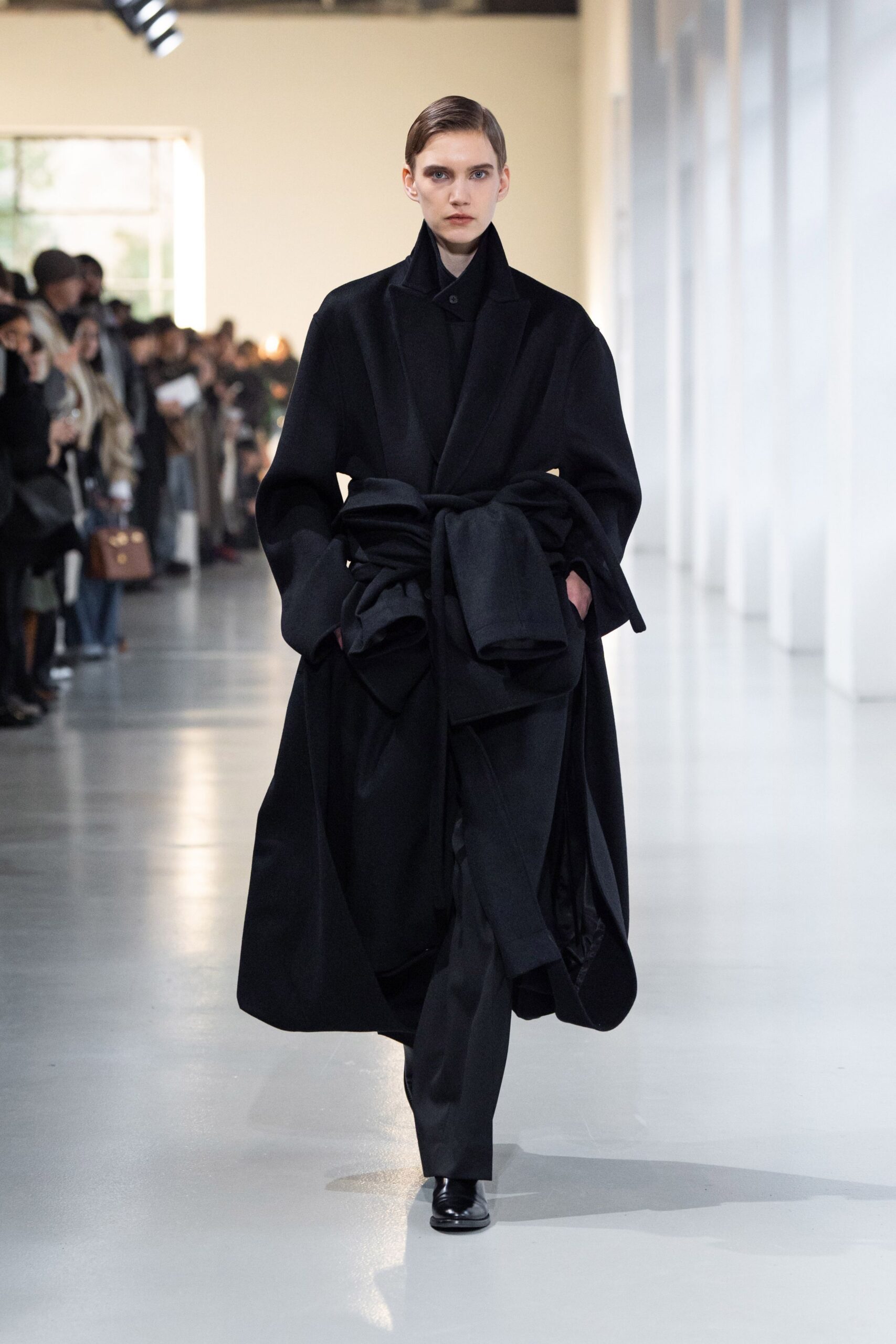 black wool coat with pants