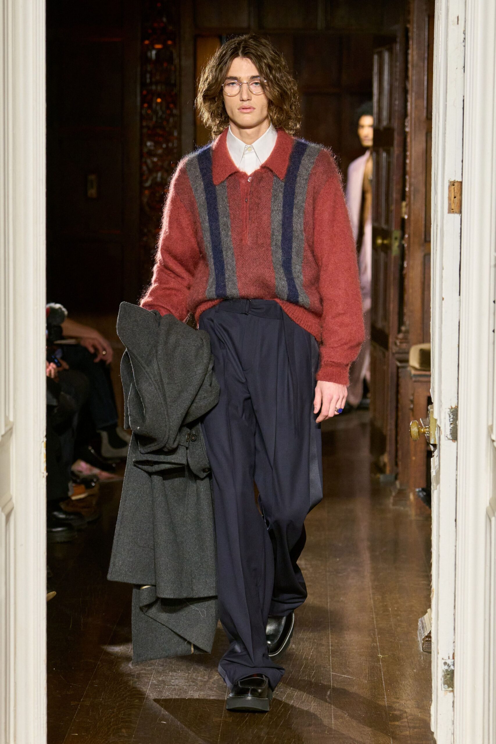 gray wool structured coat