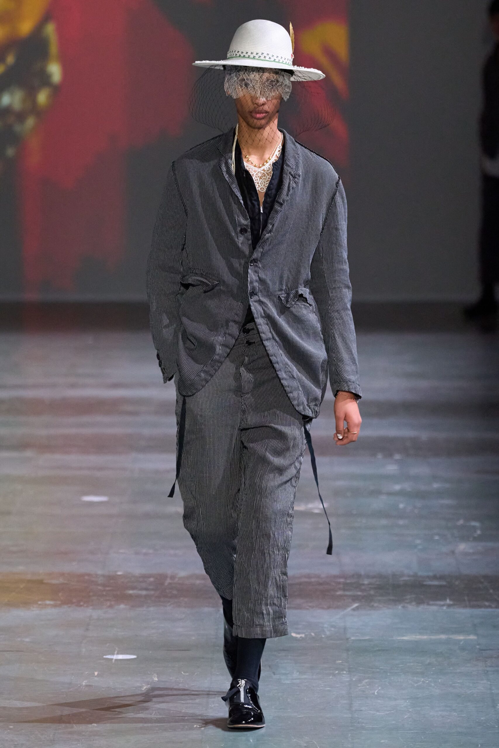 tailored black gray striped suit