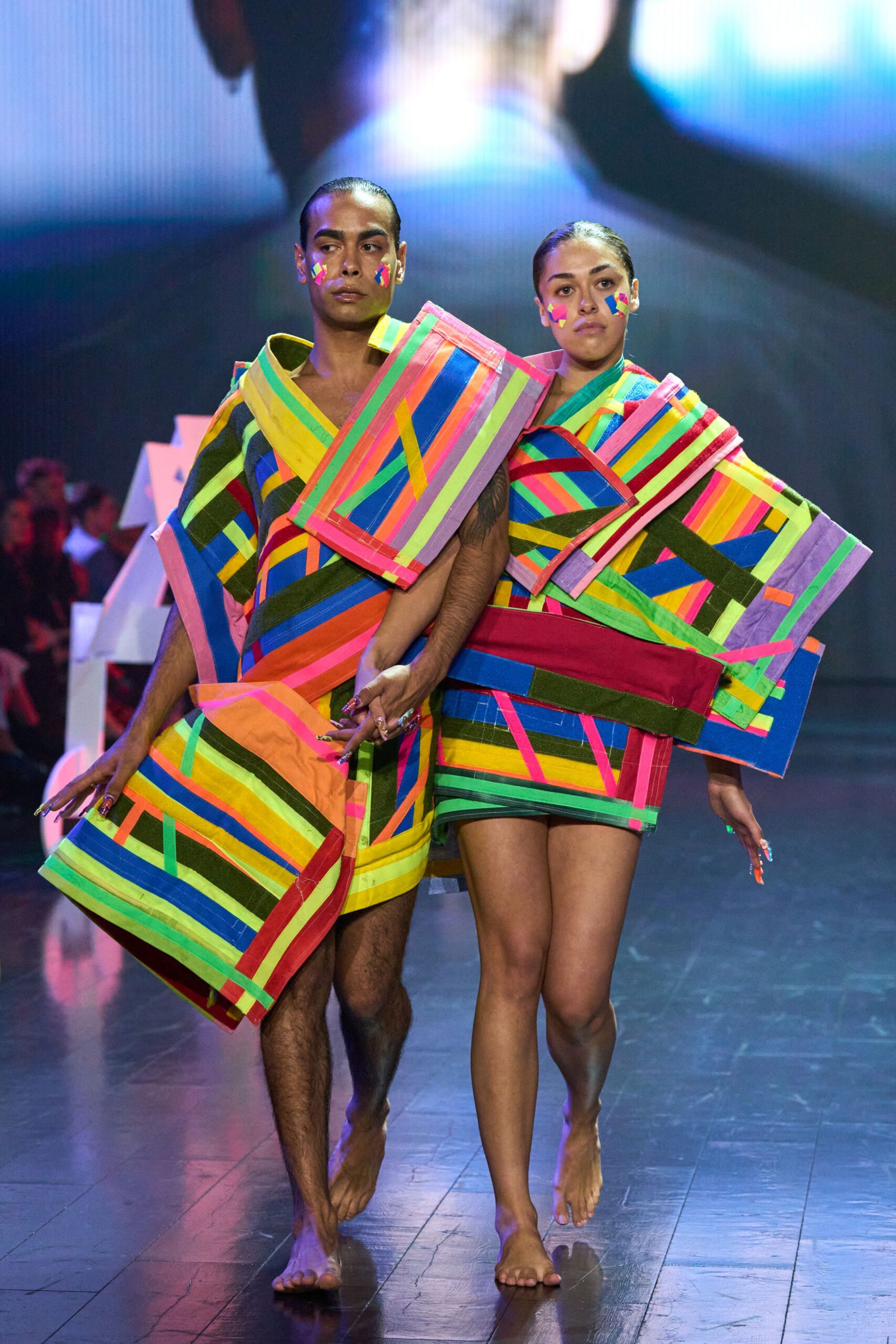 multi-colored layered dresses