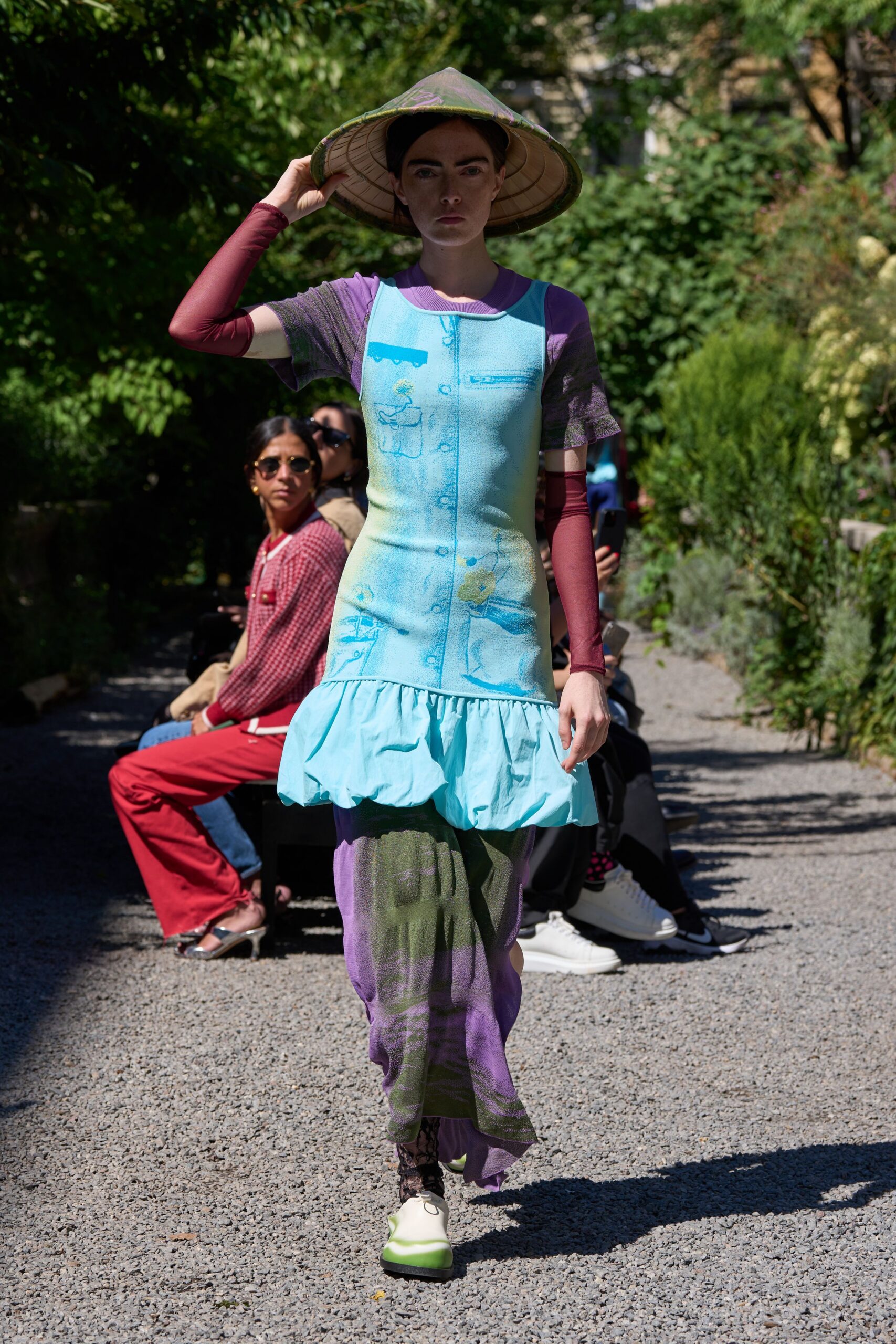 purple cotton relaxed flared pants