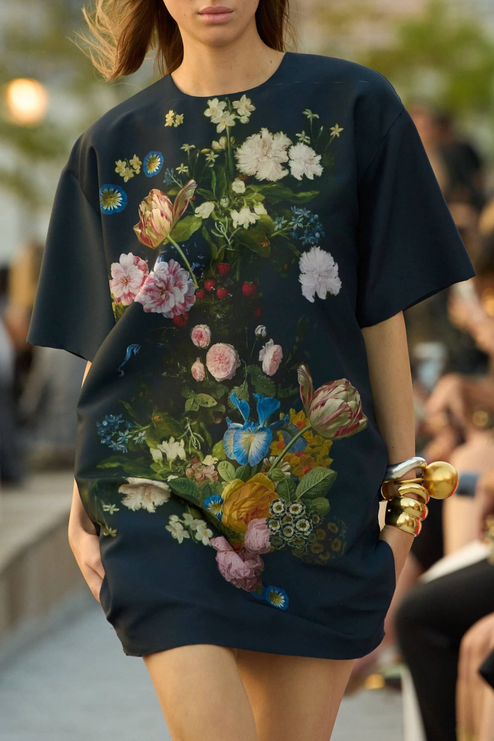 black floral printed dress