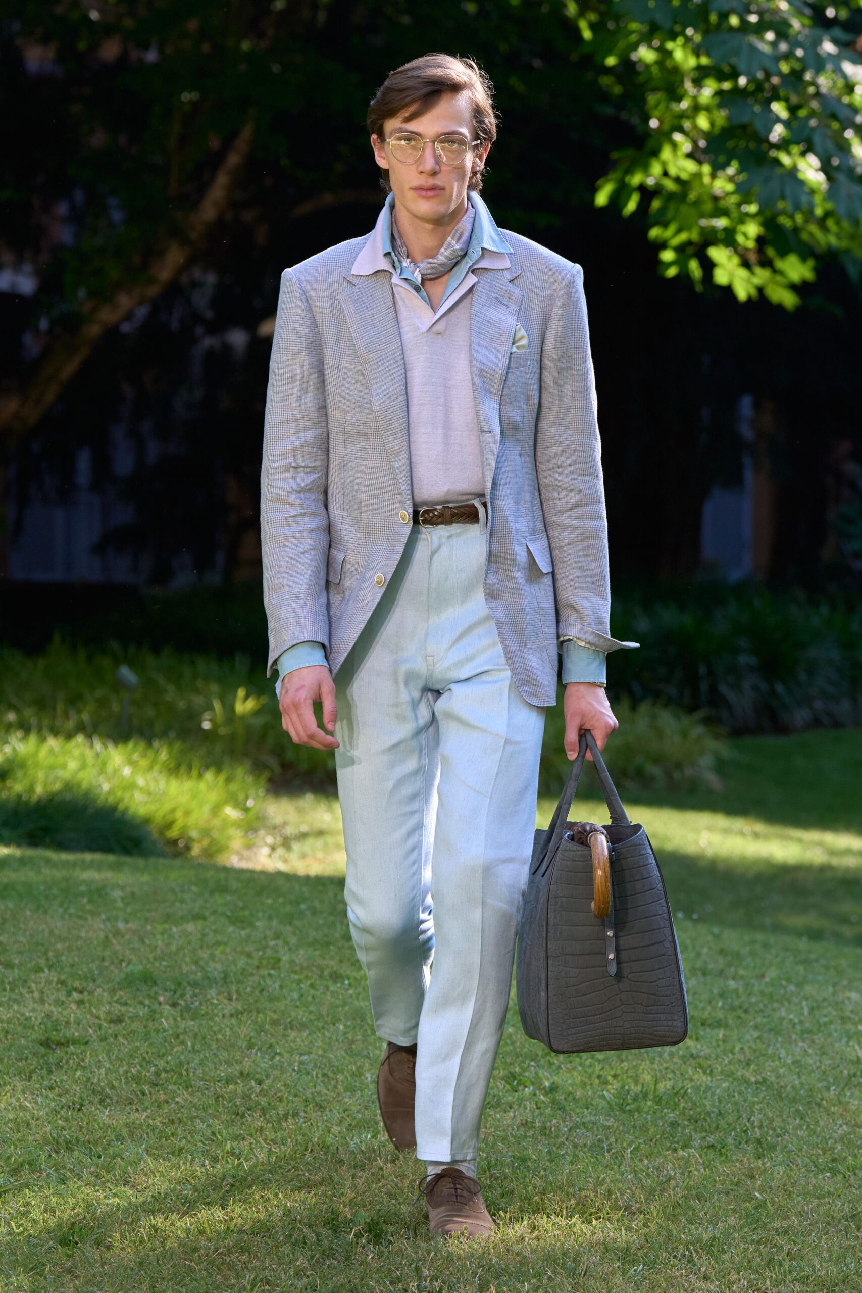 gray linen tailored blazer